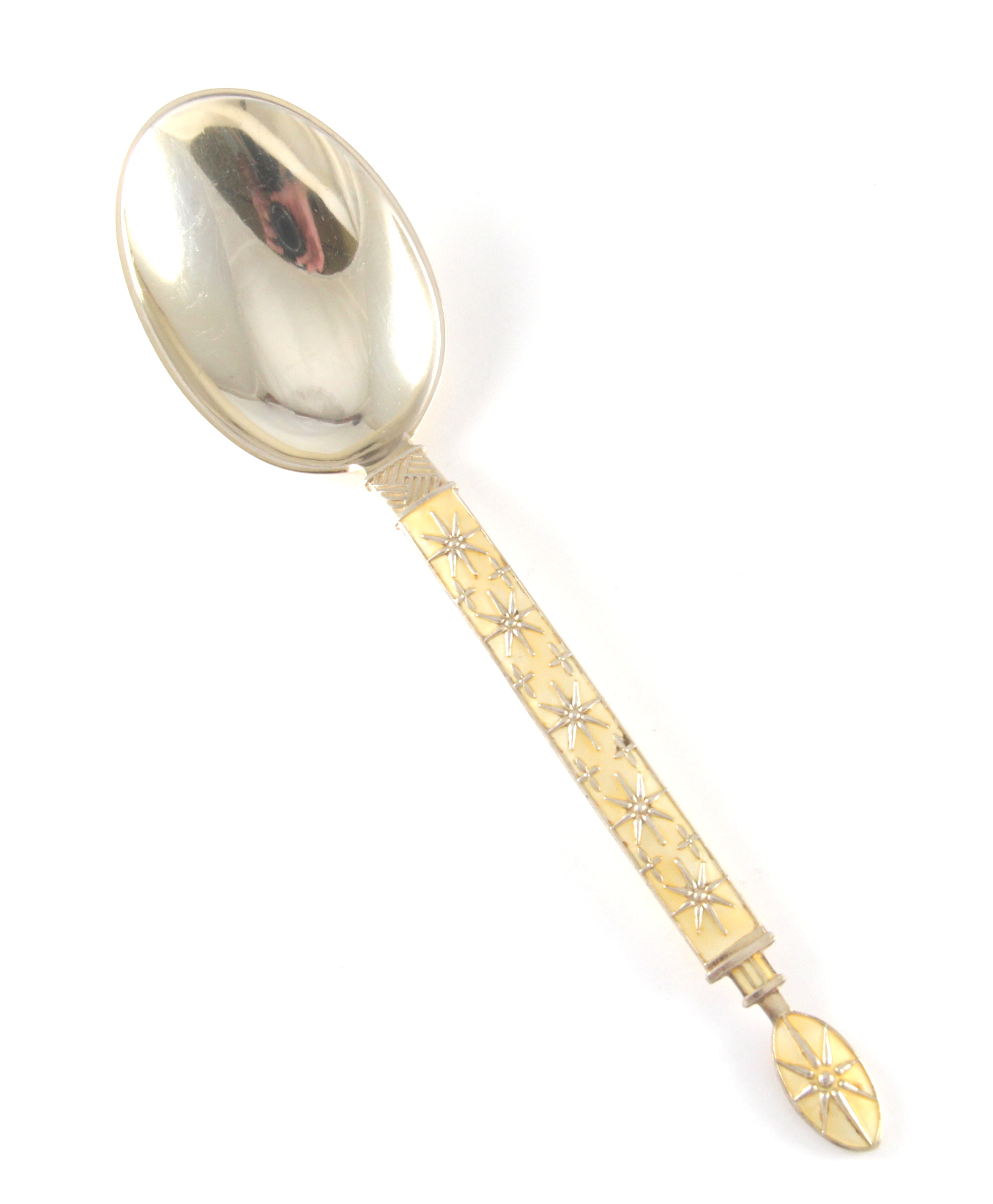 Emaljerte Serveringsdeler i sølv