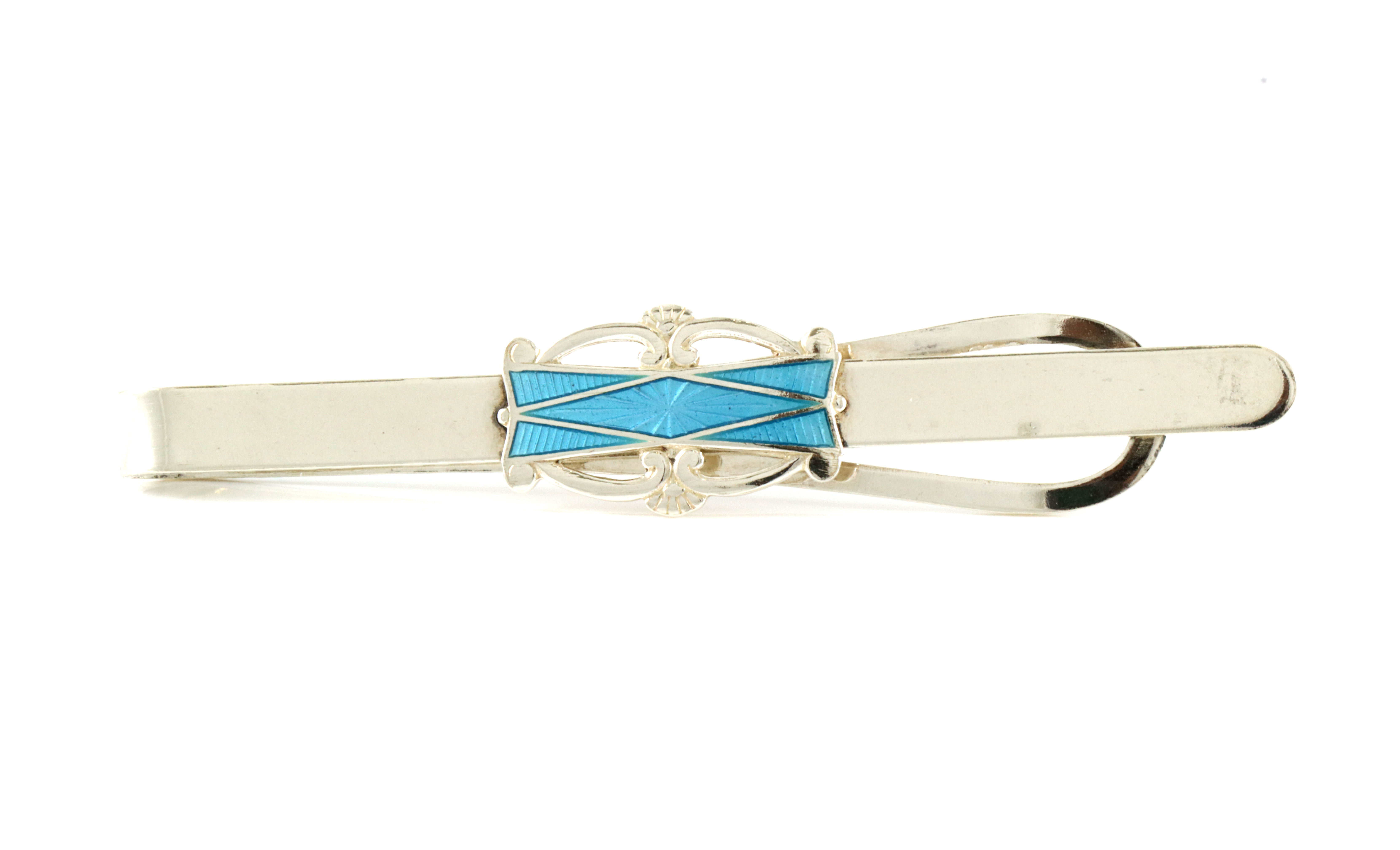 Emaljerte slipsnåler i sølv