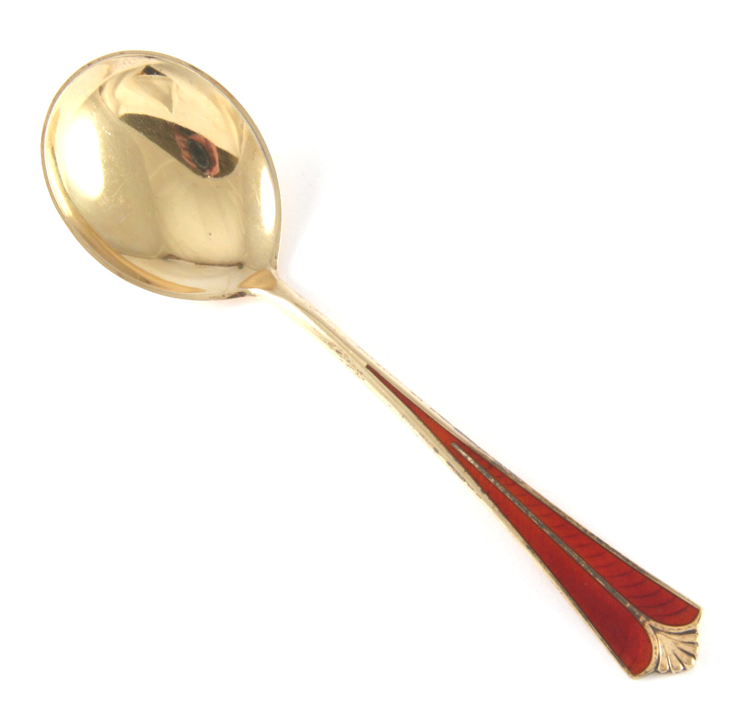 Emaljerte Serveringsdeler i sølv