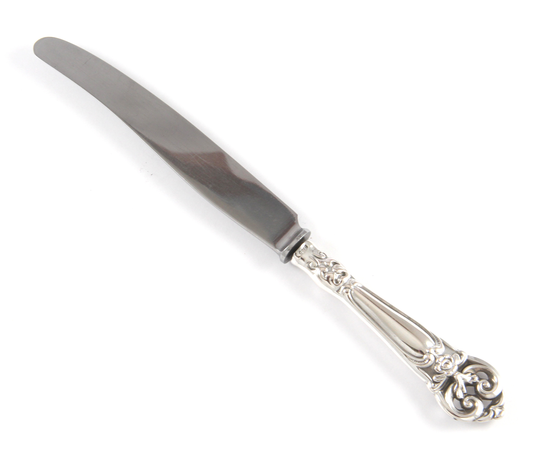 Barokk spisekniv i sølv