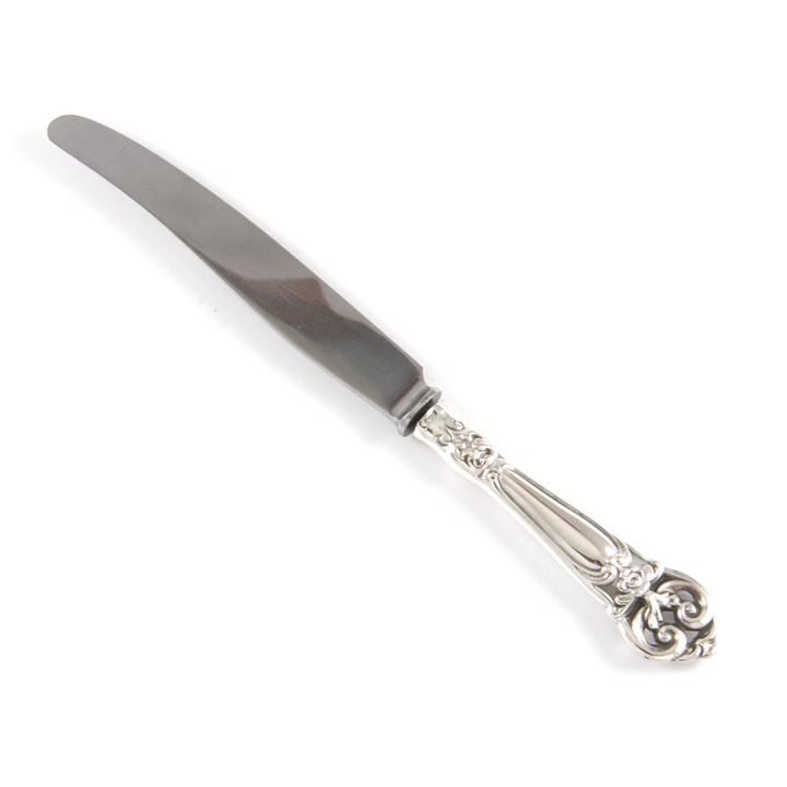Barokk spisekniv i sølv