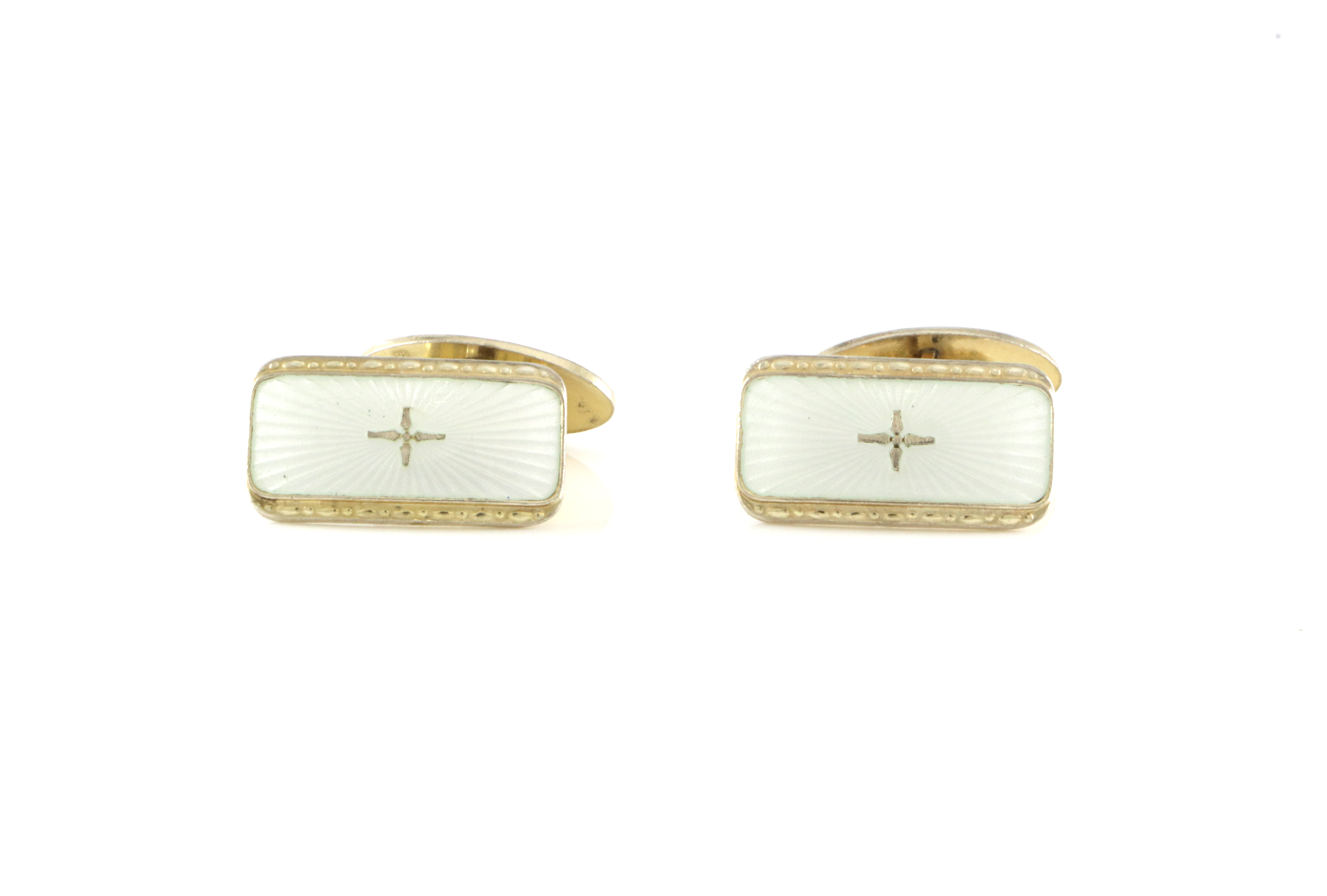 Emaljerte mansjettknapper i sølv