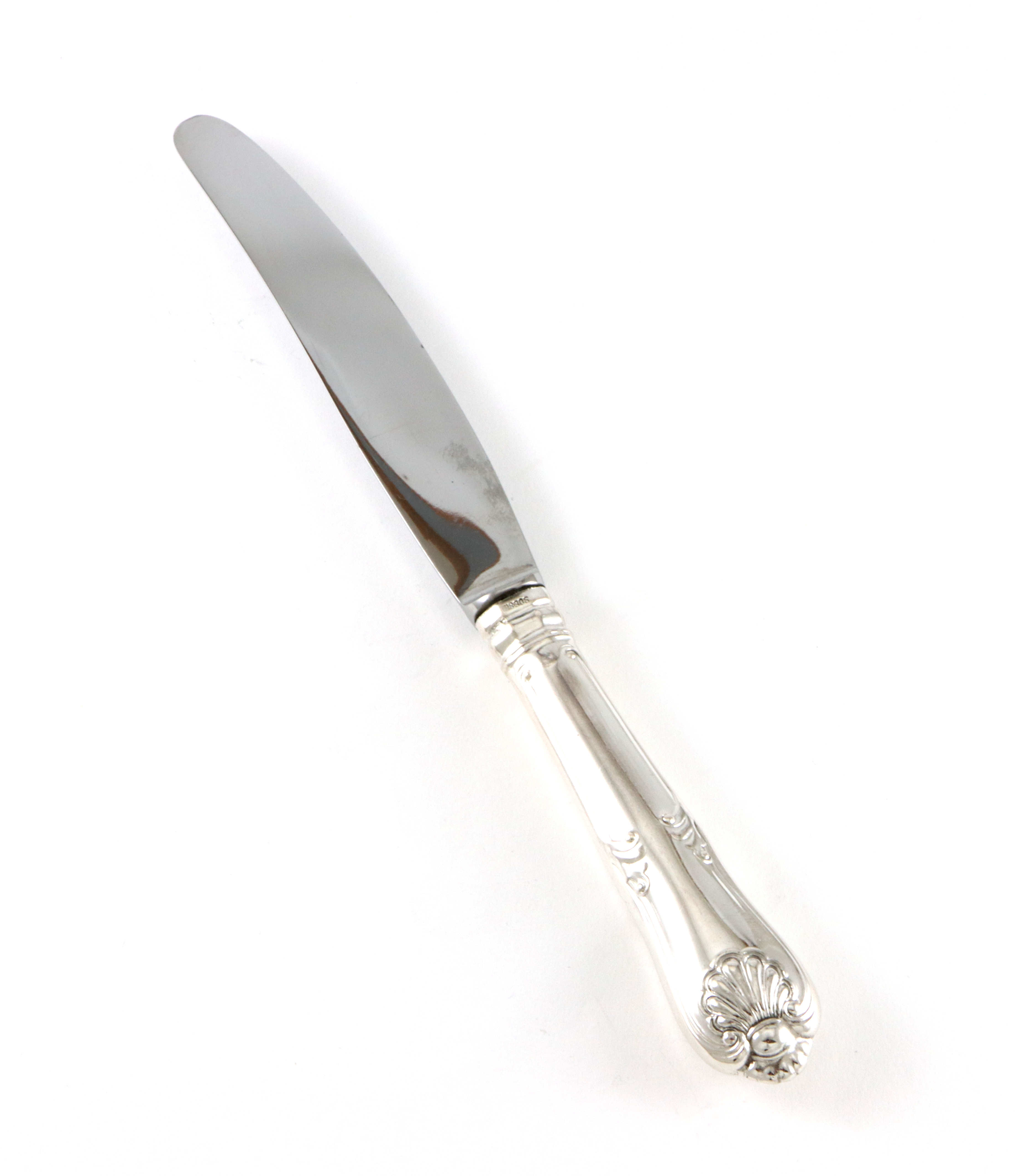 Queens Pattern fruktkniv i sølv.