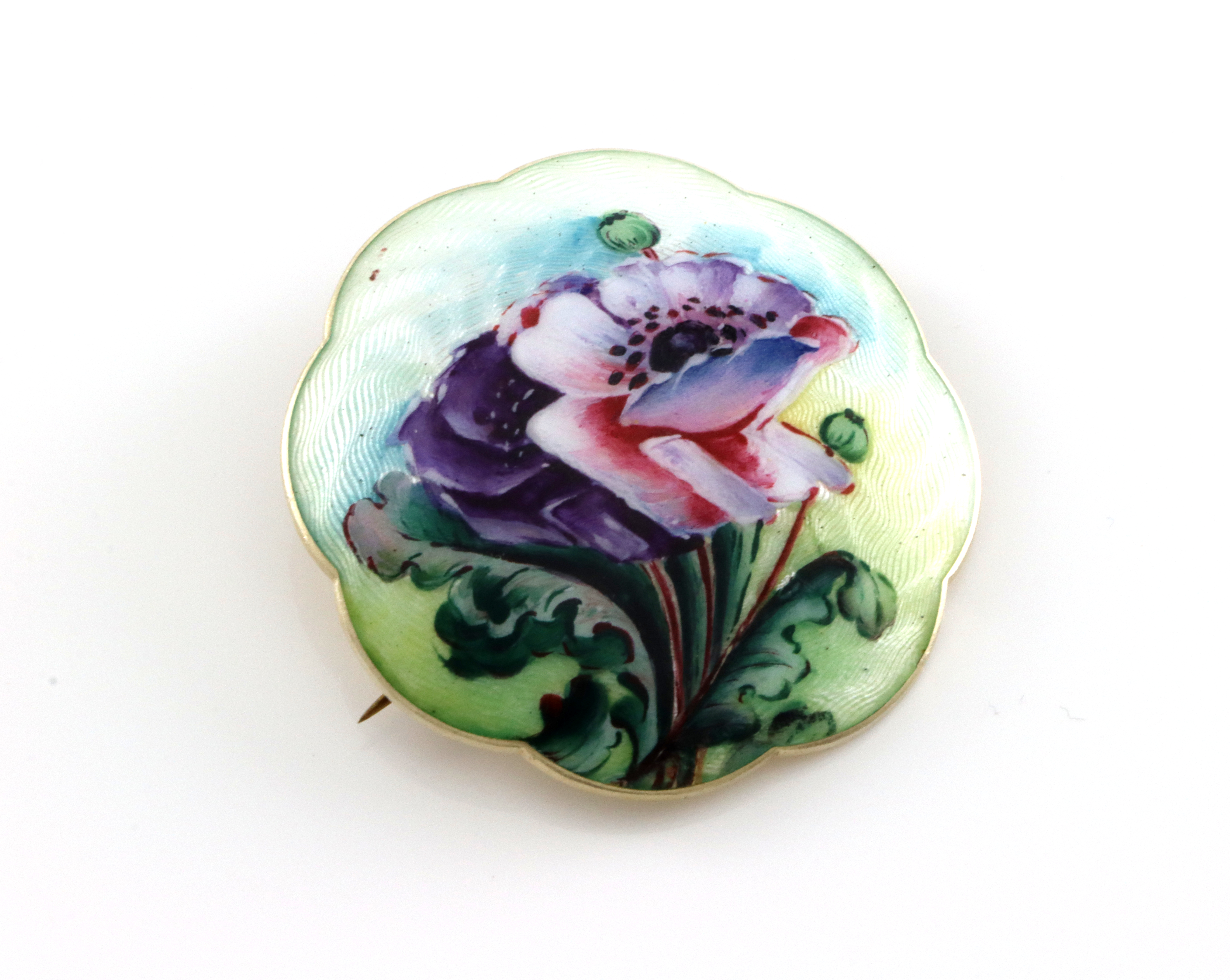 Emaljert brosje i s&#248;lv