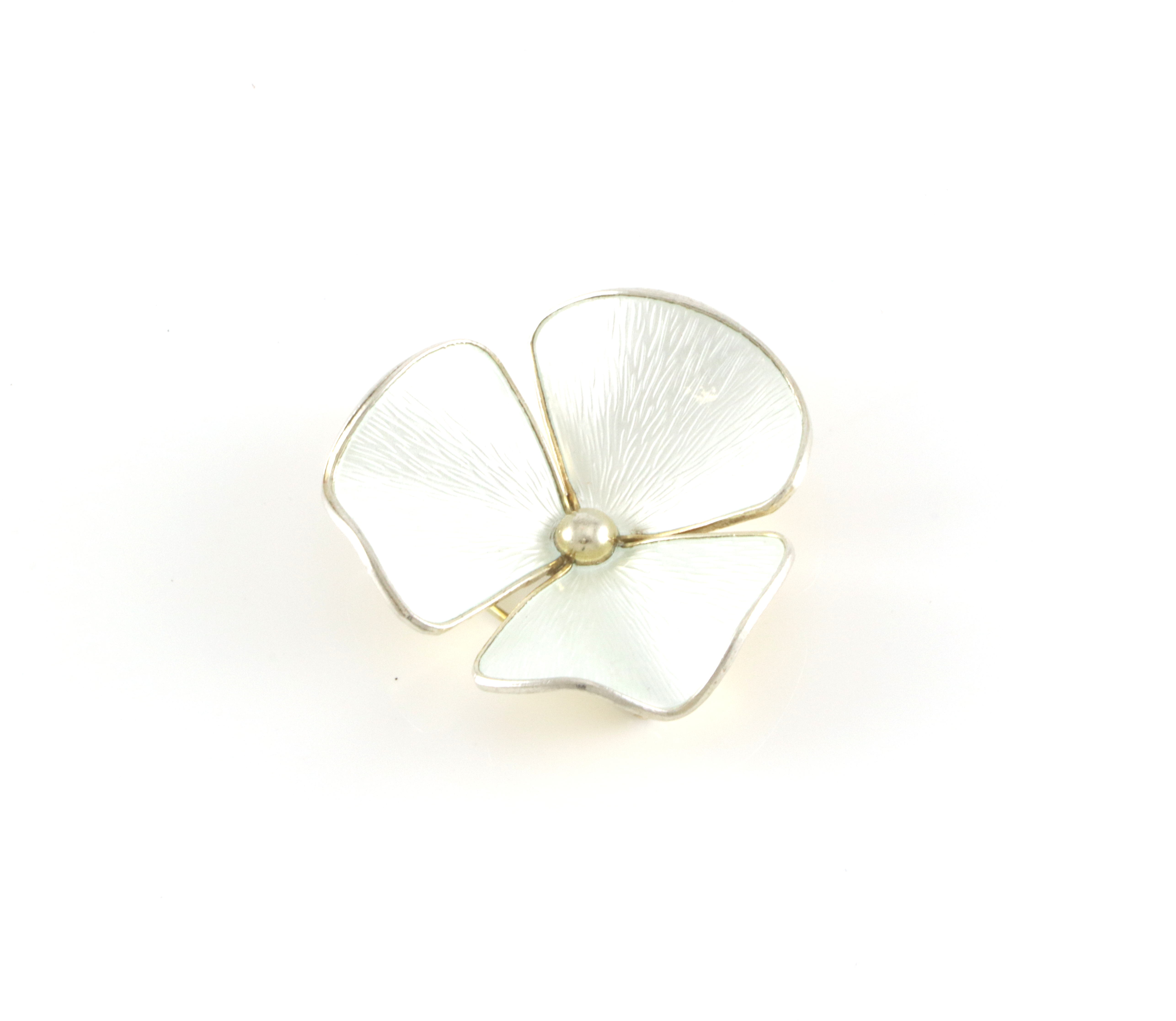 Emaljert brosje i sølv