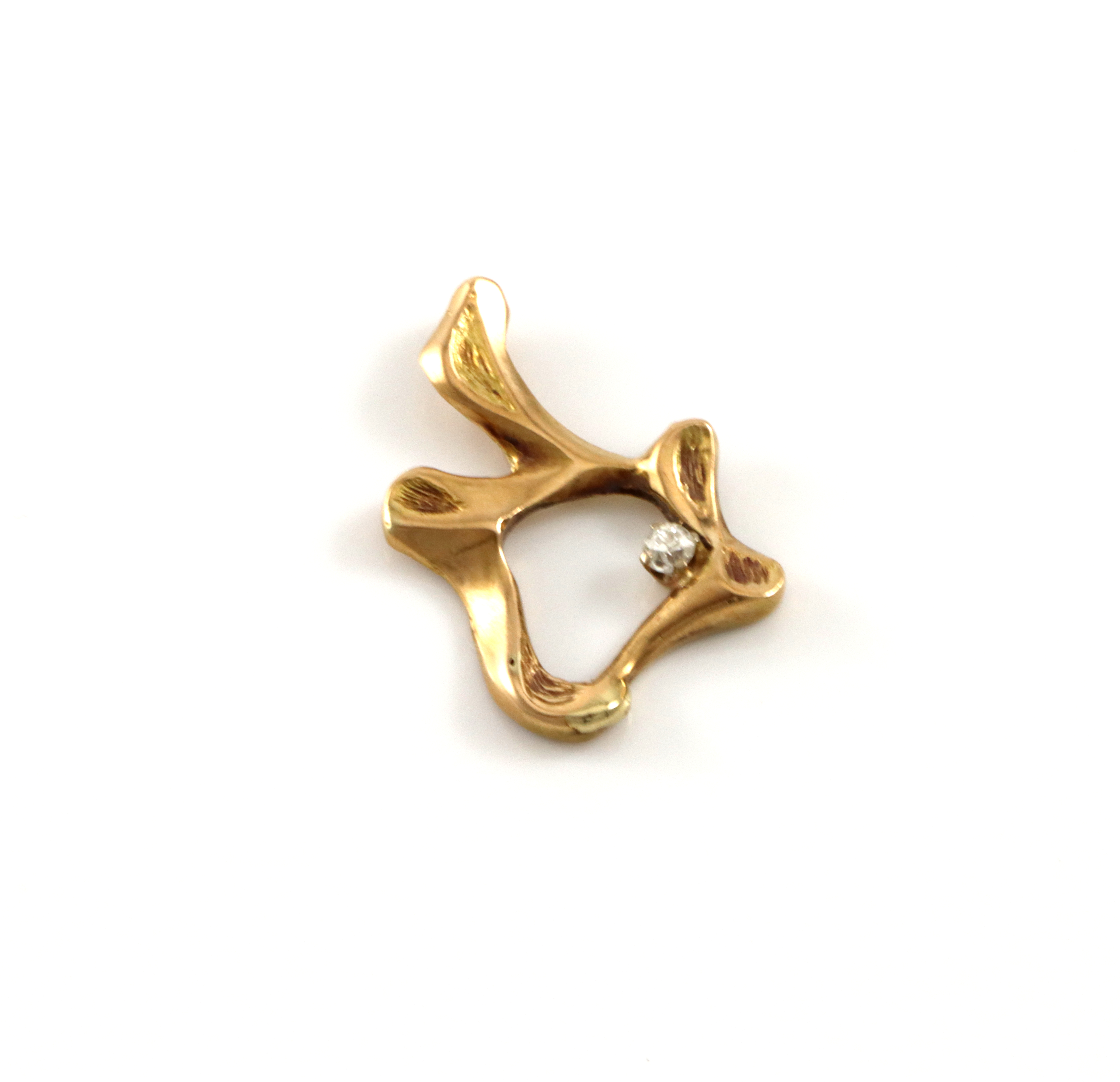 Vintage anheng med liten diamant.  Frank Johannes Solli, Lambertseter