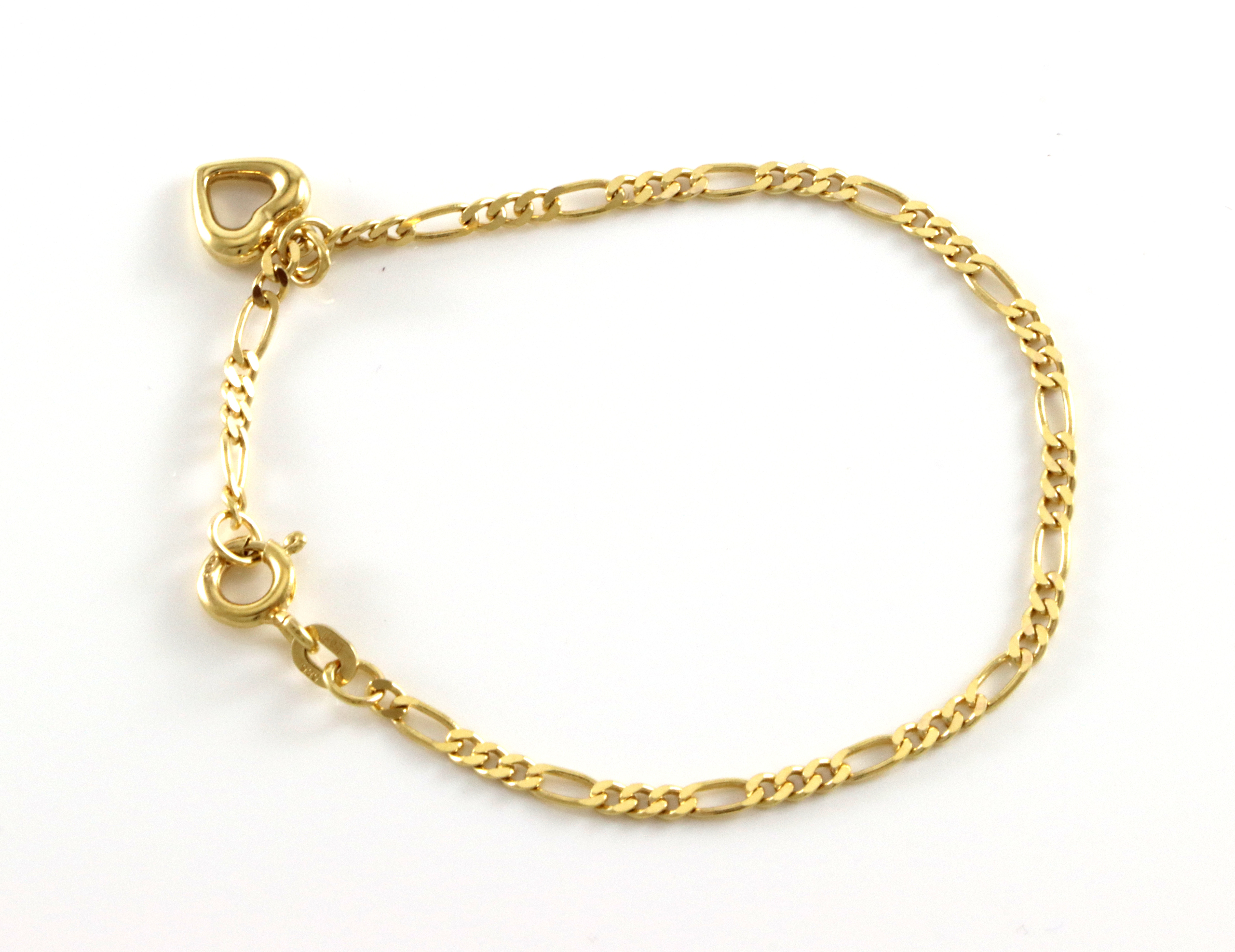 Figaro barnearmlenke med hjertecharm. FBM. 14,5 cm