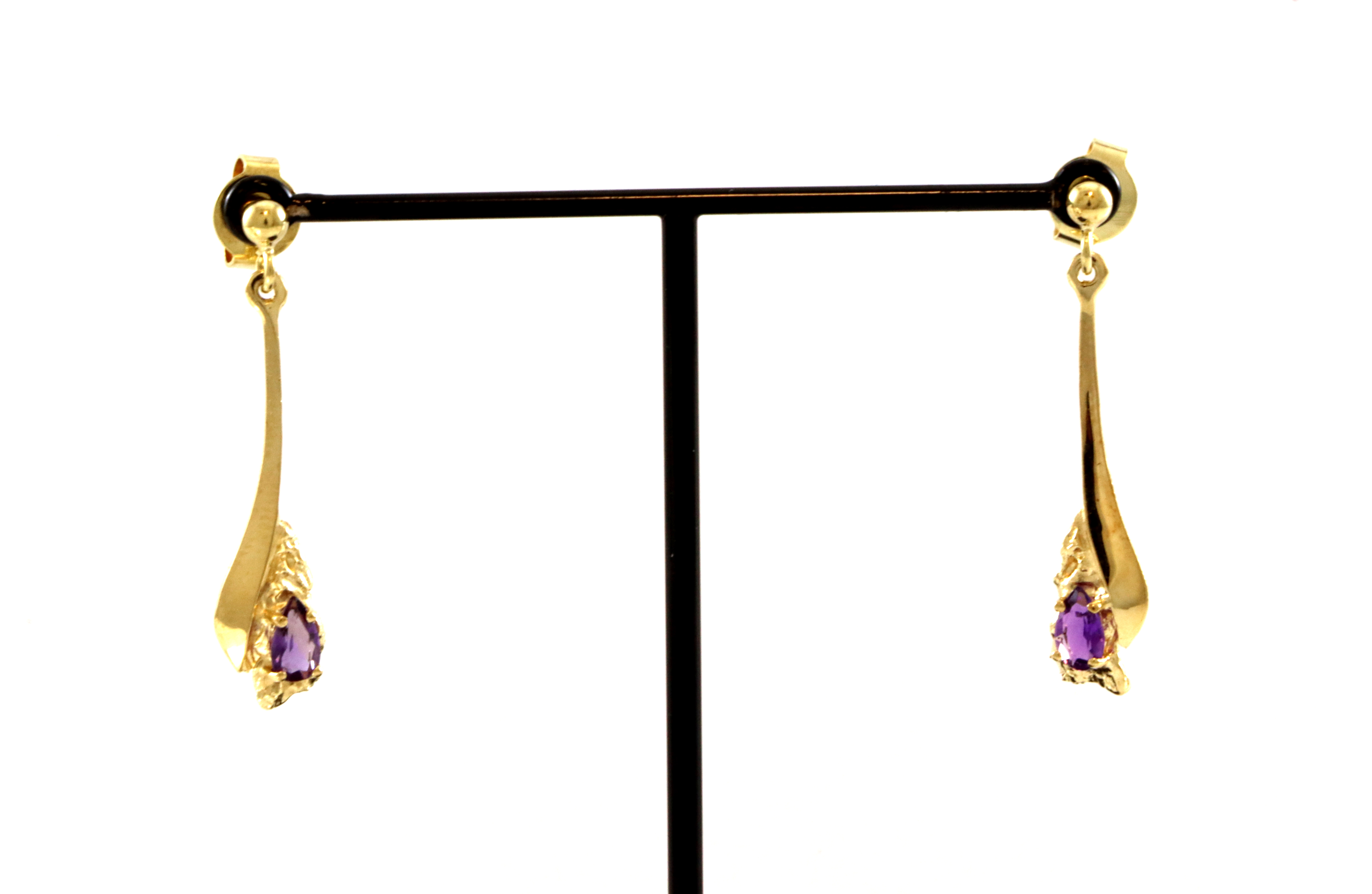 Nydelige vintage øredobber med ametyst