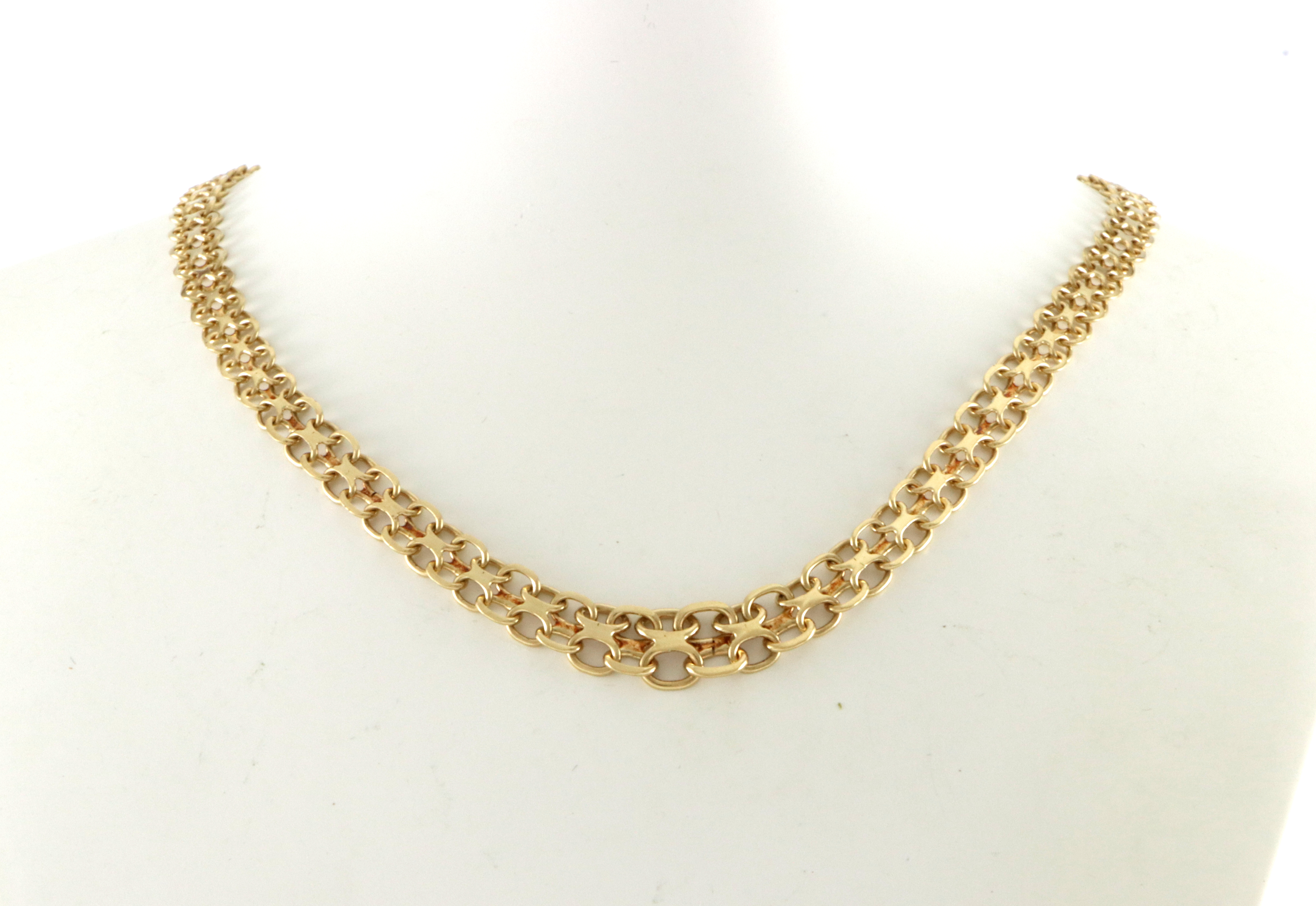 X uten stav. Collier med forløp. 43 cm