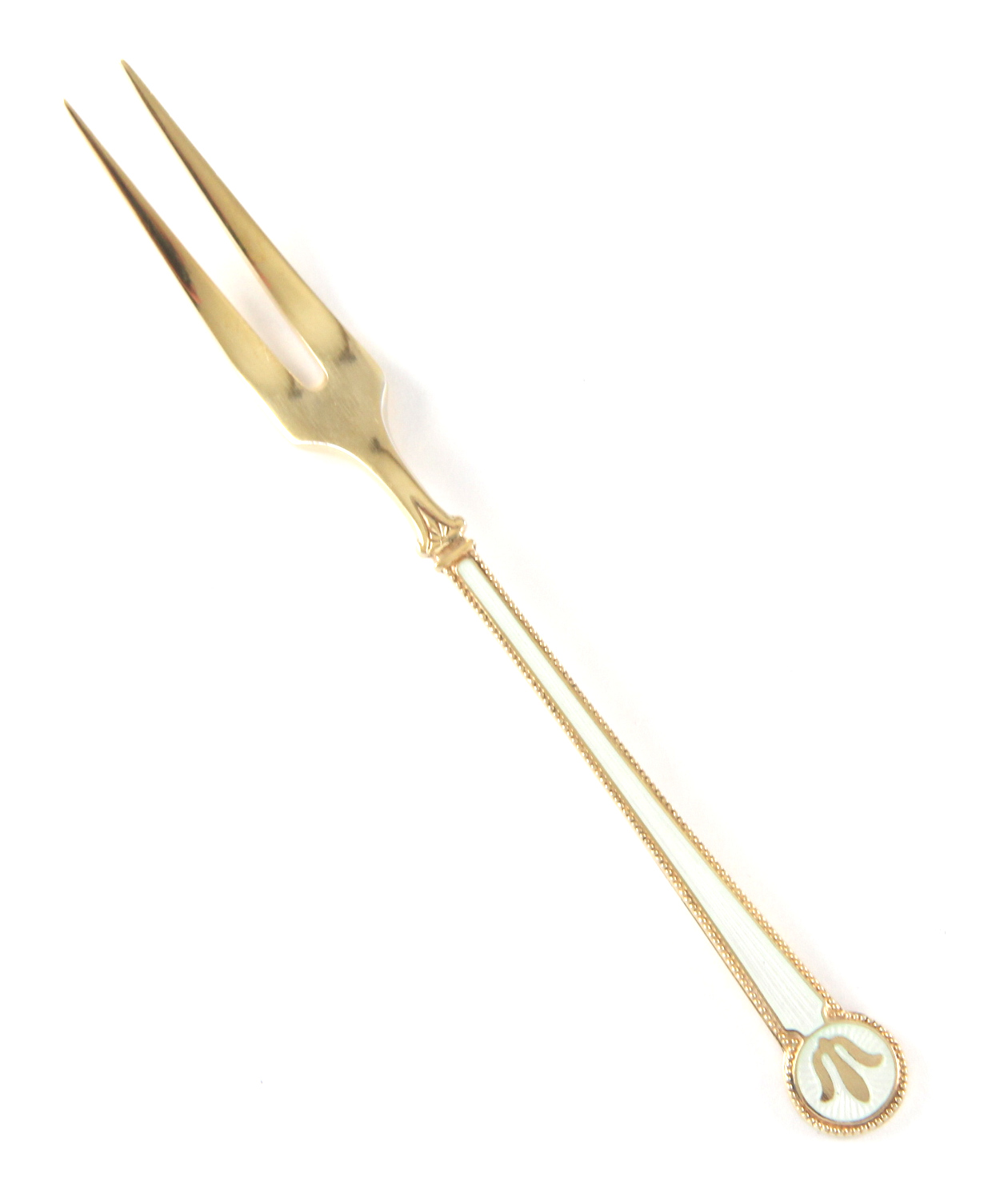 Emaljerte Serveringsdeler i sølv