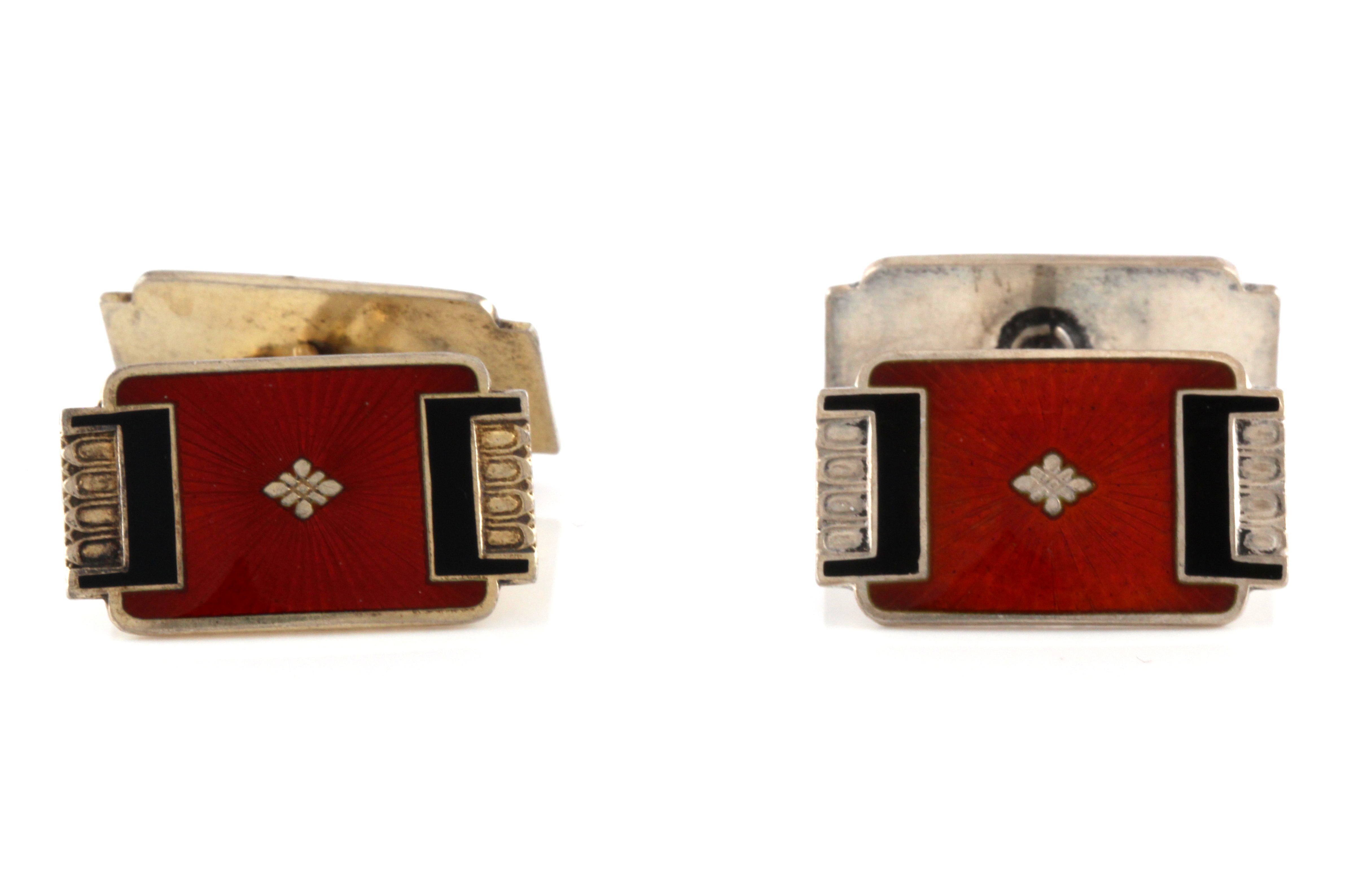 Emaljerte mansjettknapper