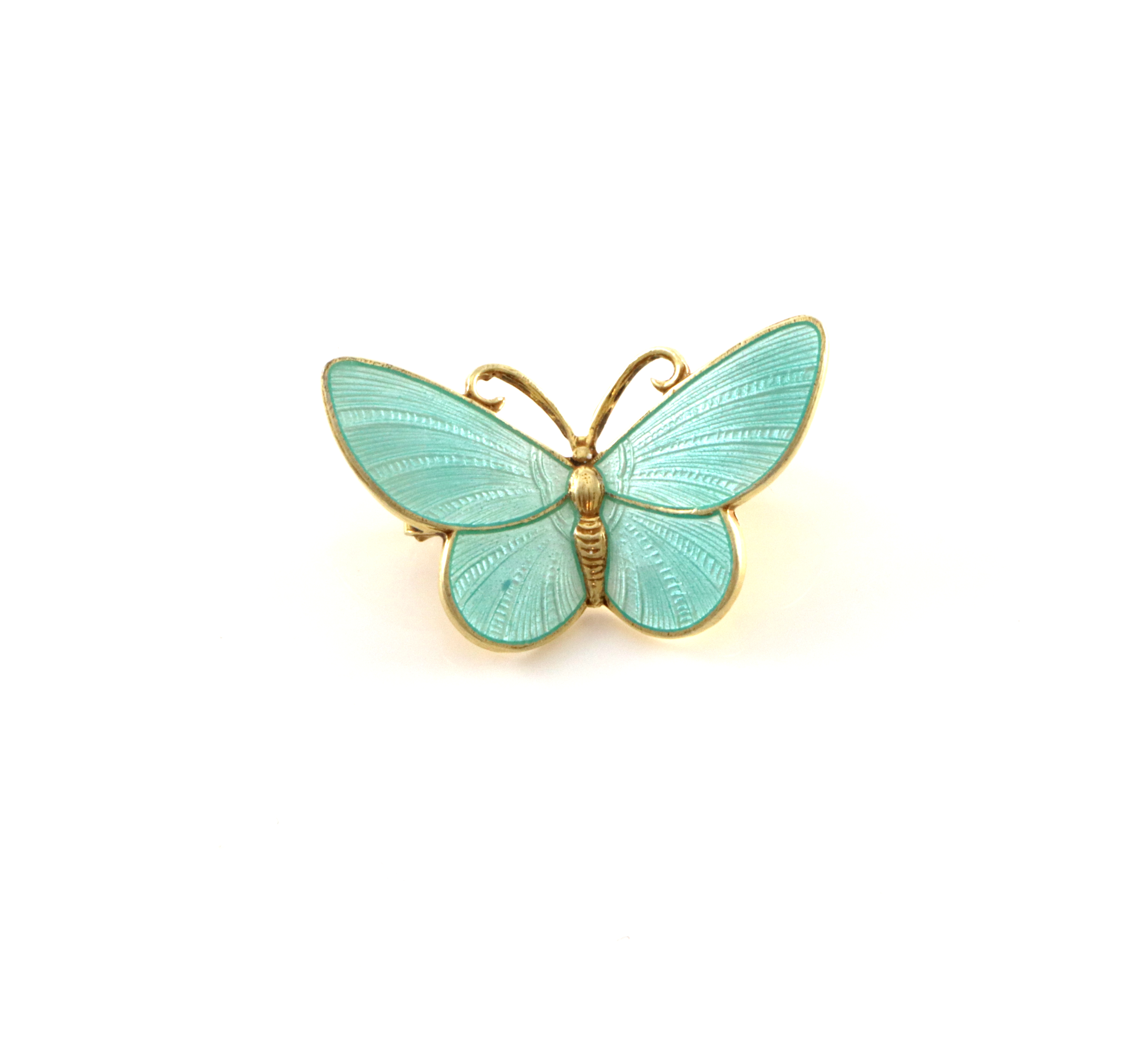 Emaljert brosje i sølv