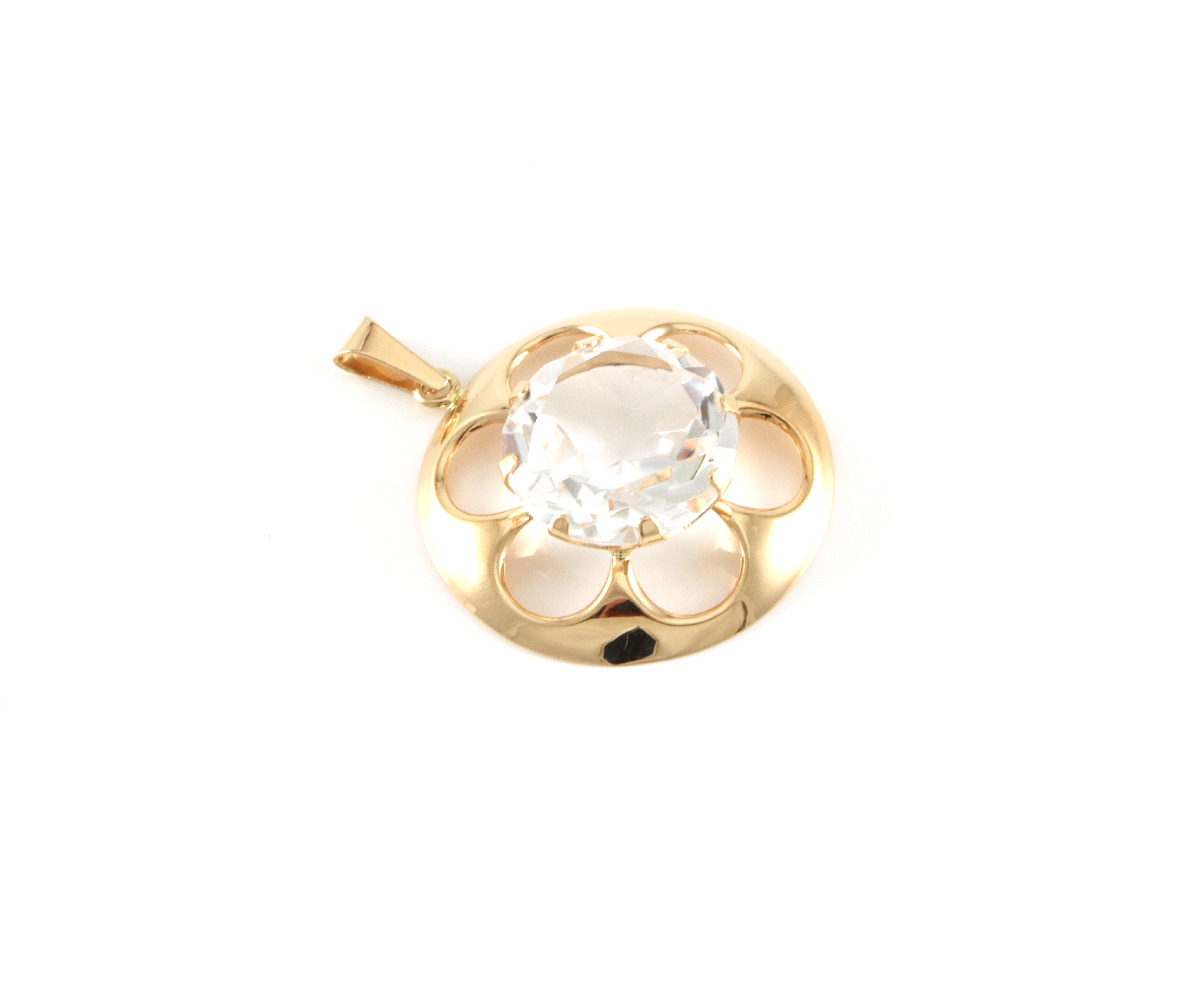 Kult retro anheng med bergkrystall. Stemplet Nils Elvik men trolig finsk