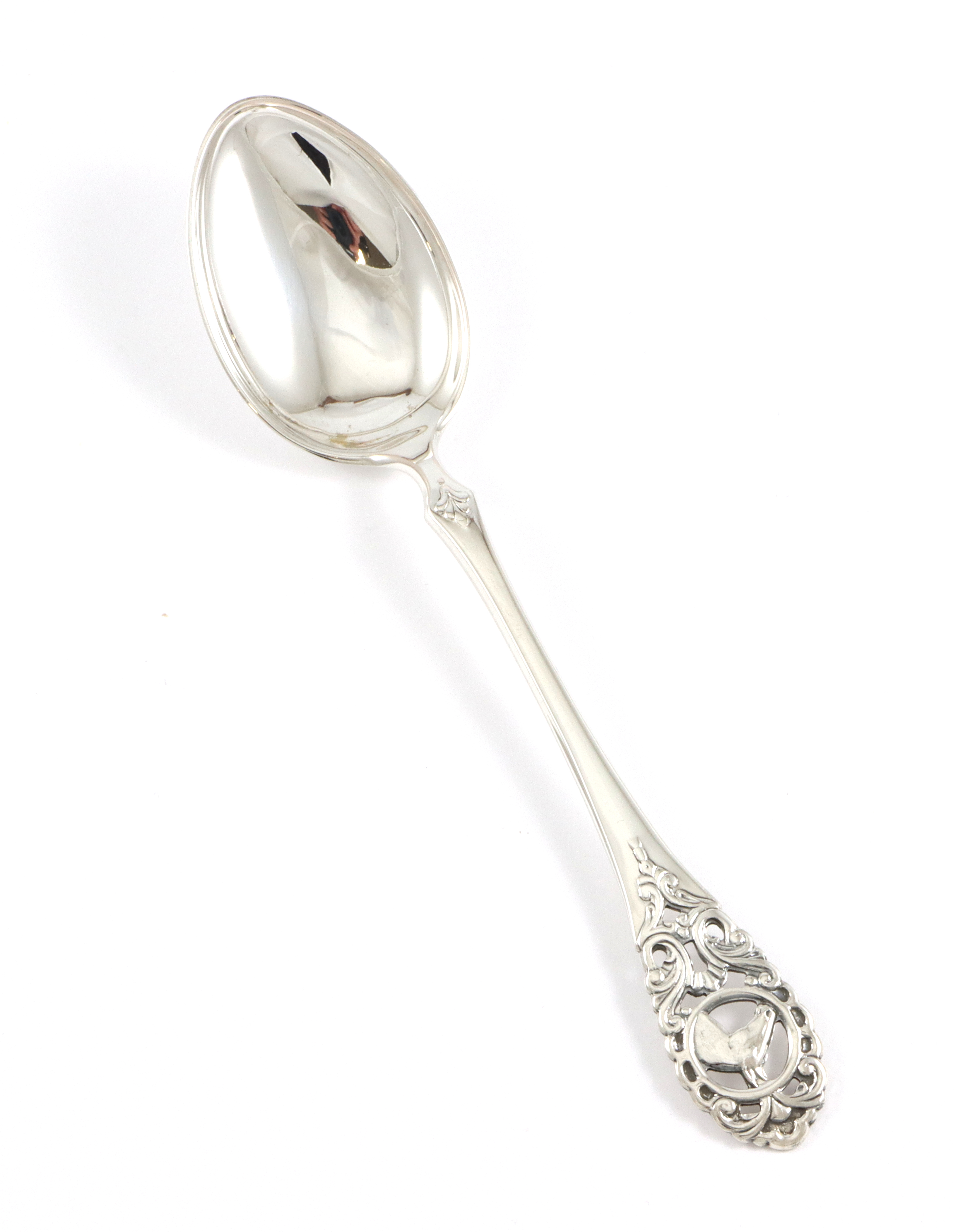 Veddeløp dessertskje i sølv