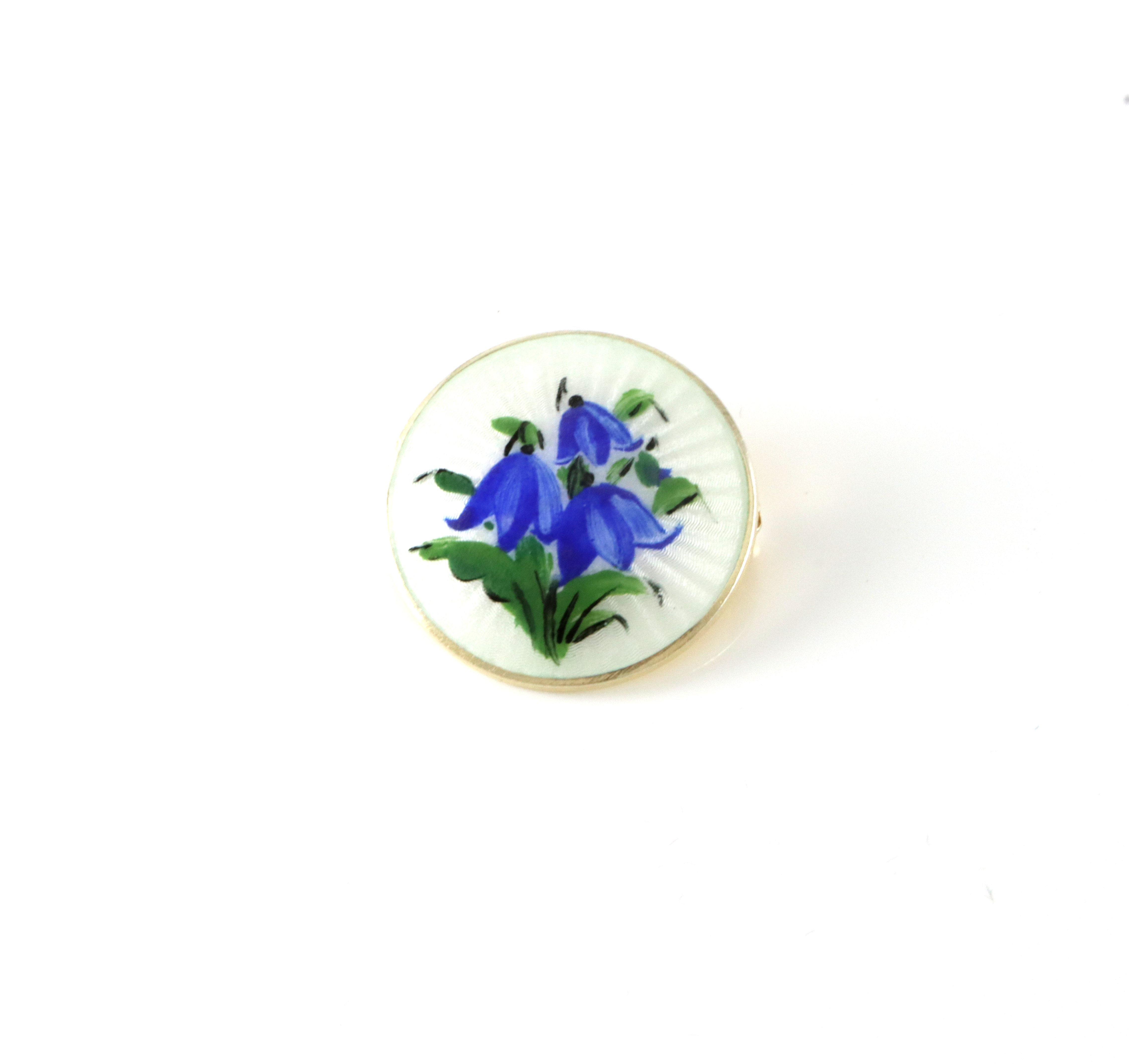 Emaljert brosje i sølv