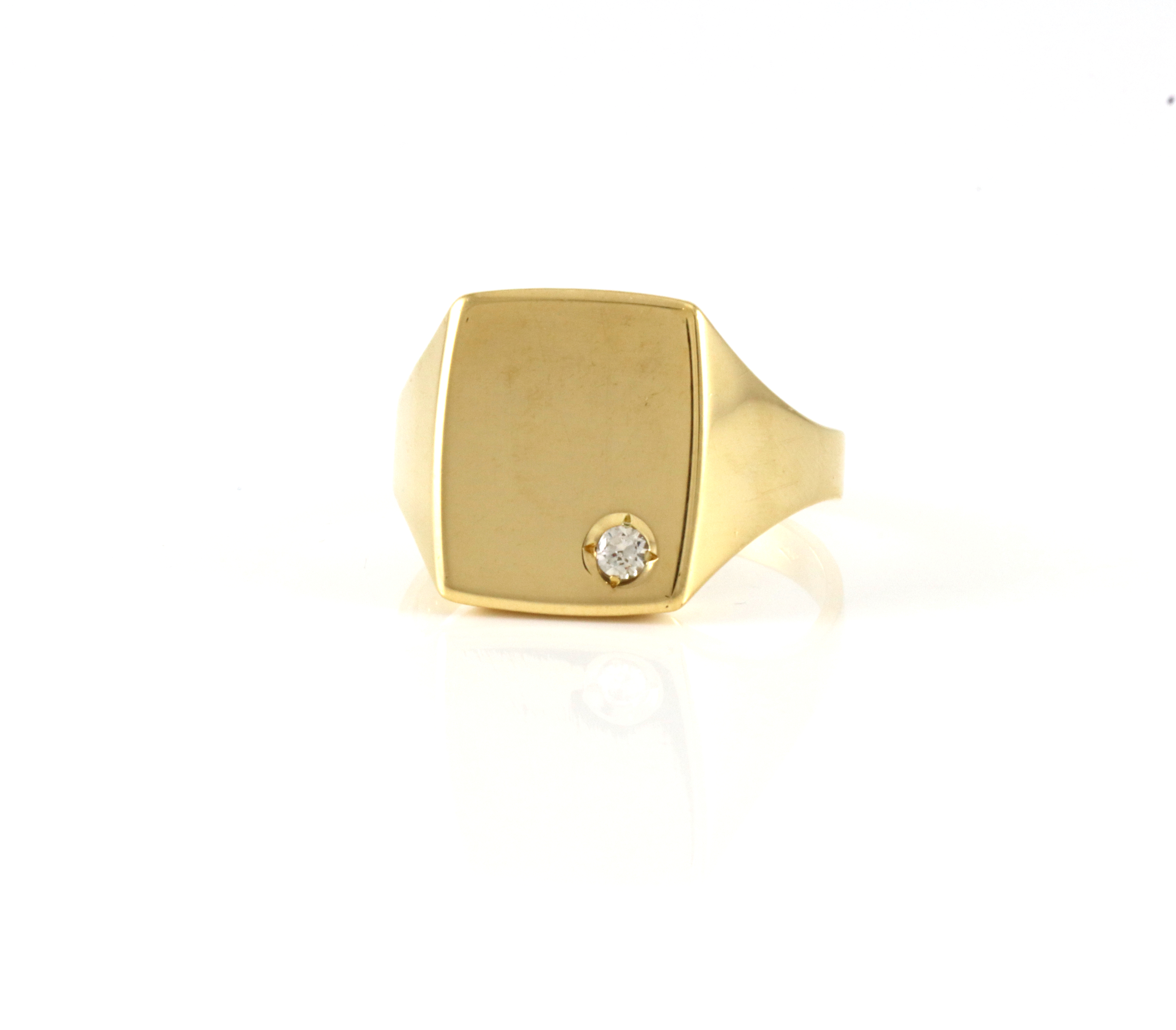 Herrering med diamant på 0,07 ct