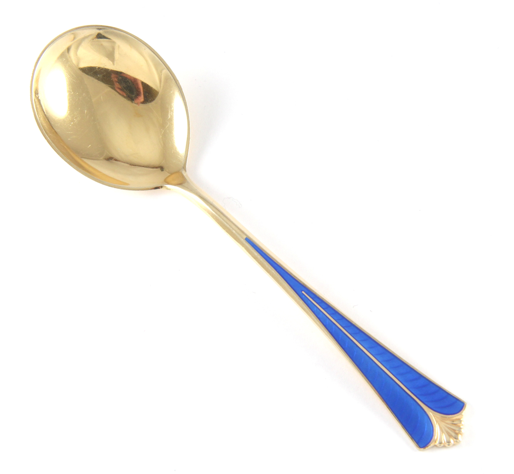 Emaljerte Serveringsdeler i sølv