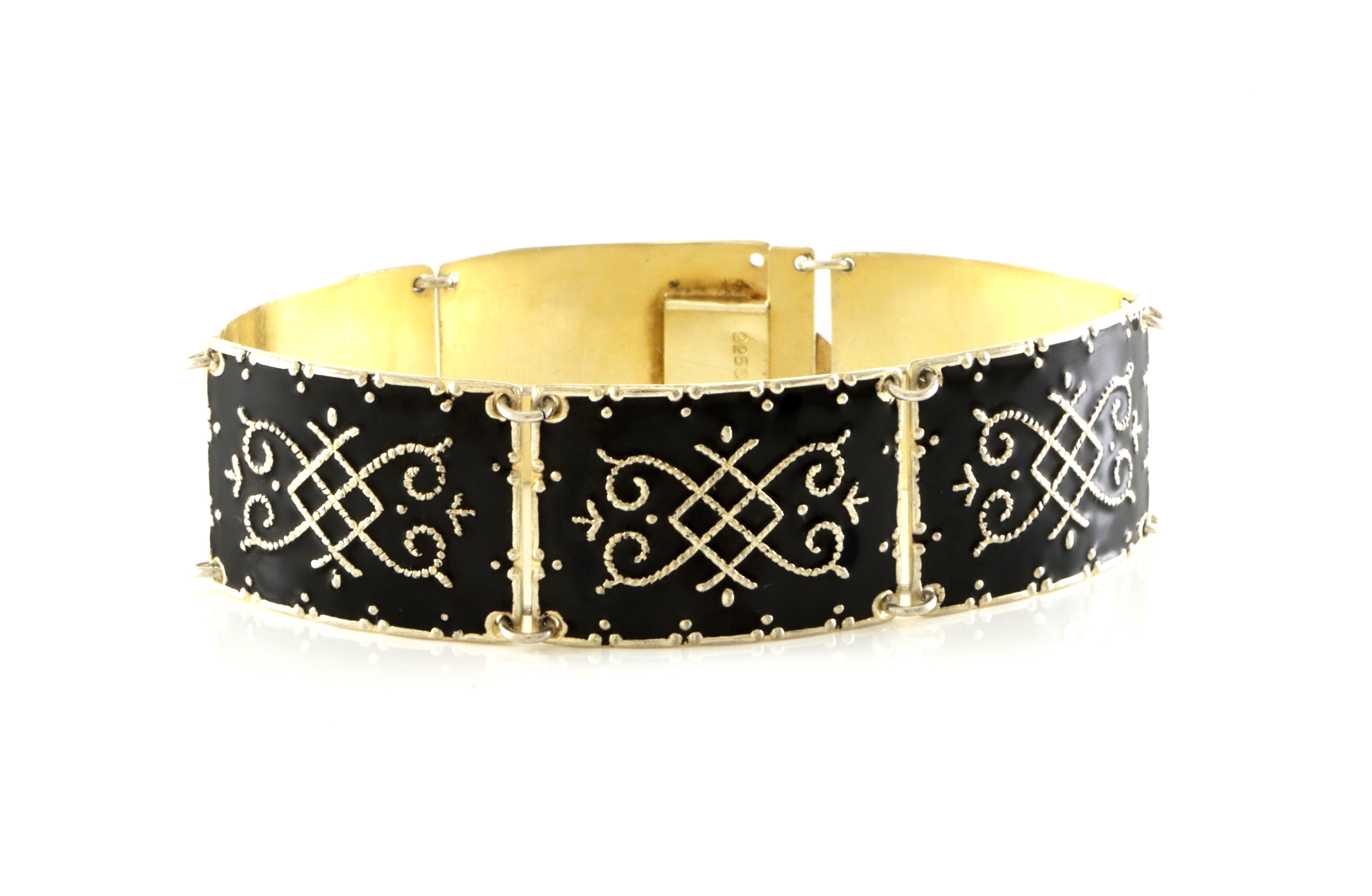 Emaljerte armlenker i sølv