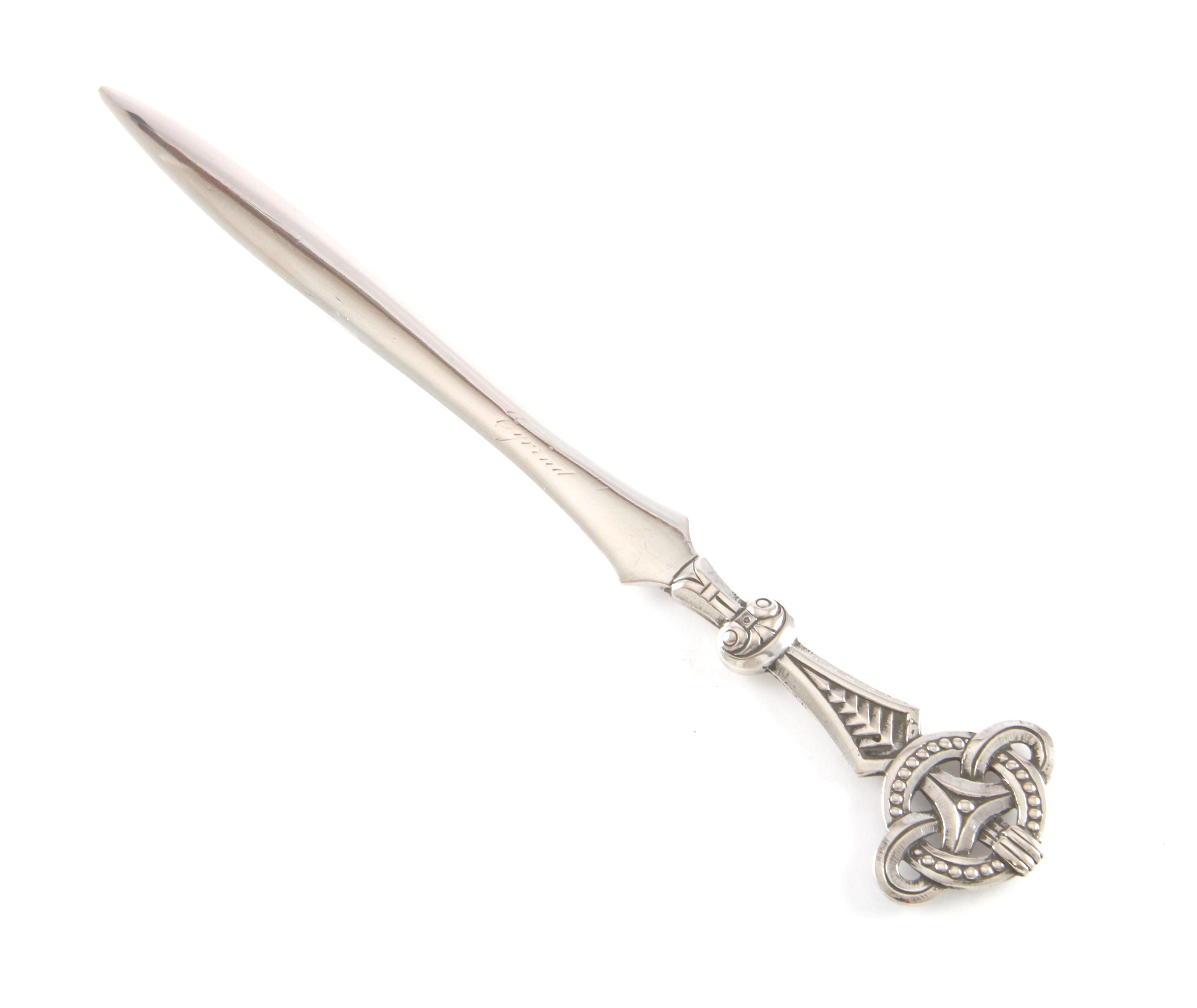 Dragestil brevåpner i sølv