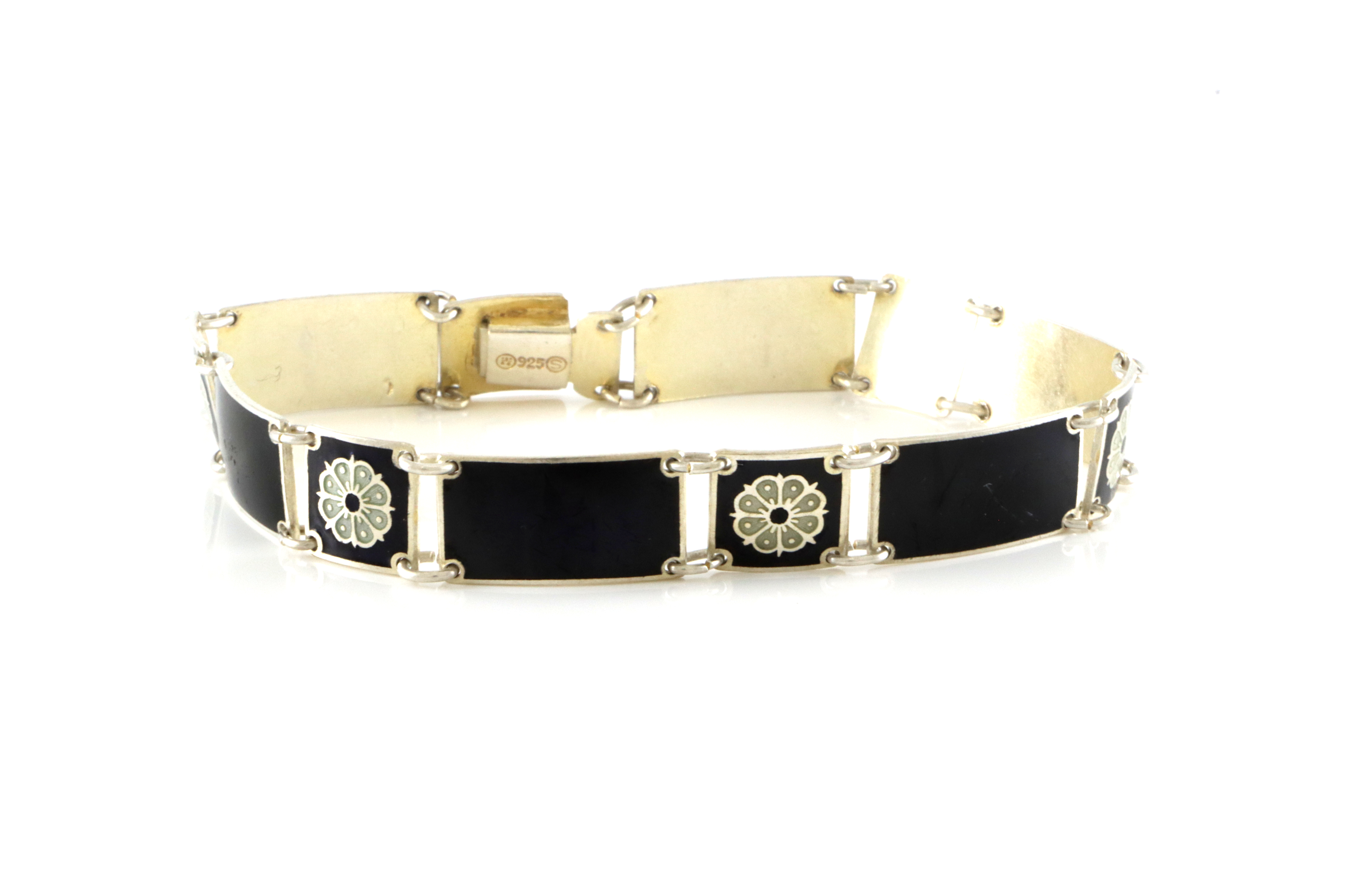 Emaljerte armlenker i sølv