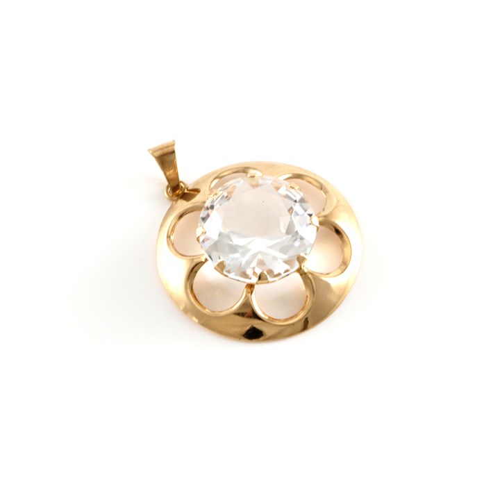 Retro anheng med bergkrystall. Stemplet Nils Elvik. Trolig import fra Finland