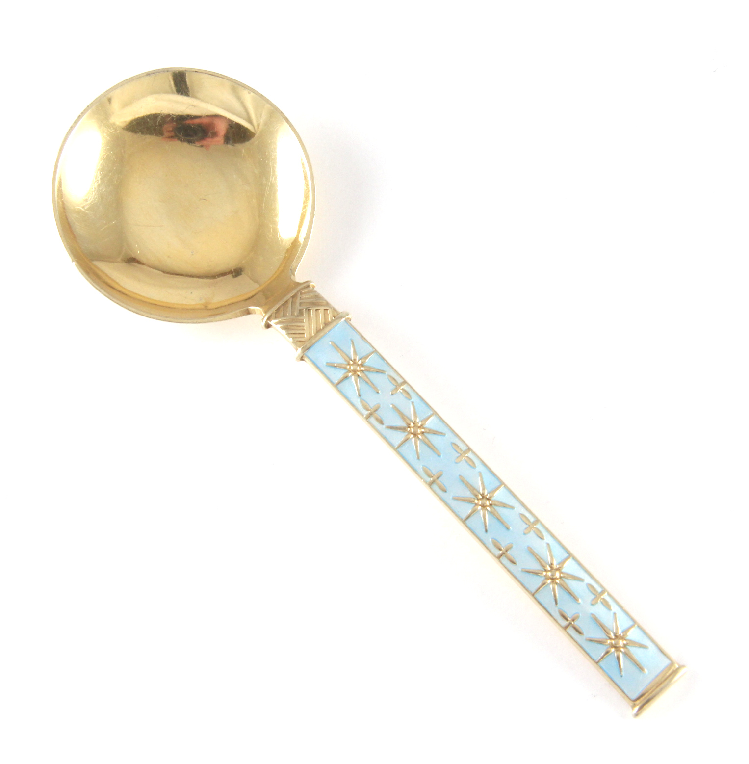 Emaljerte Serveringsdeler i sølv