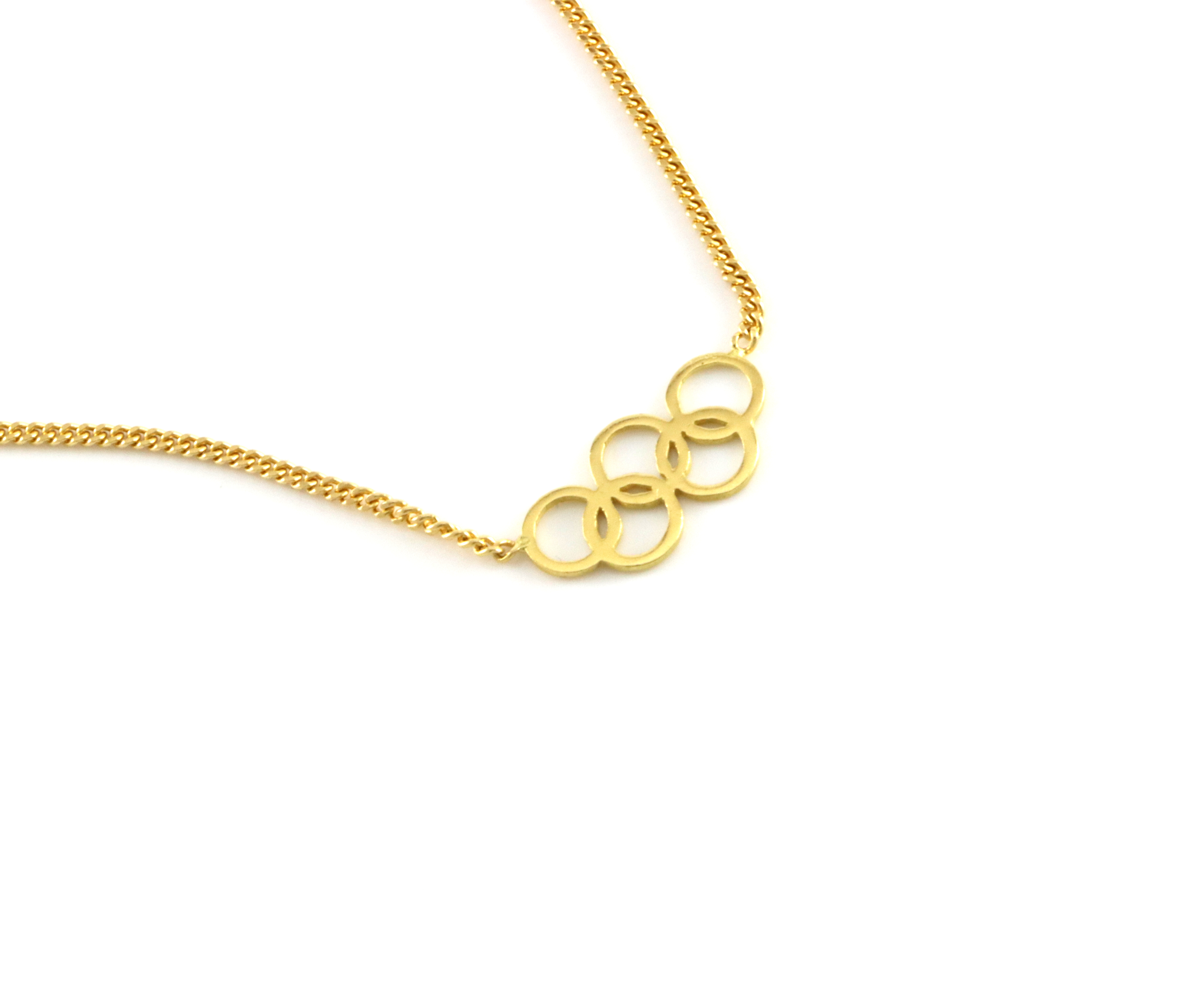 Halssmykke med OL-ringene. 42 cm