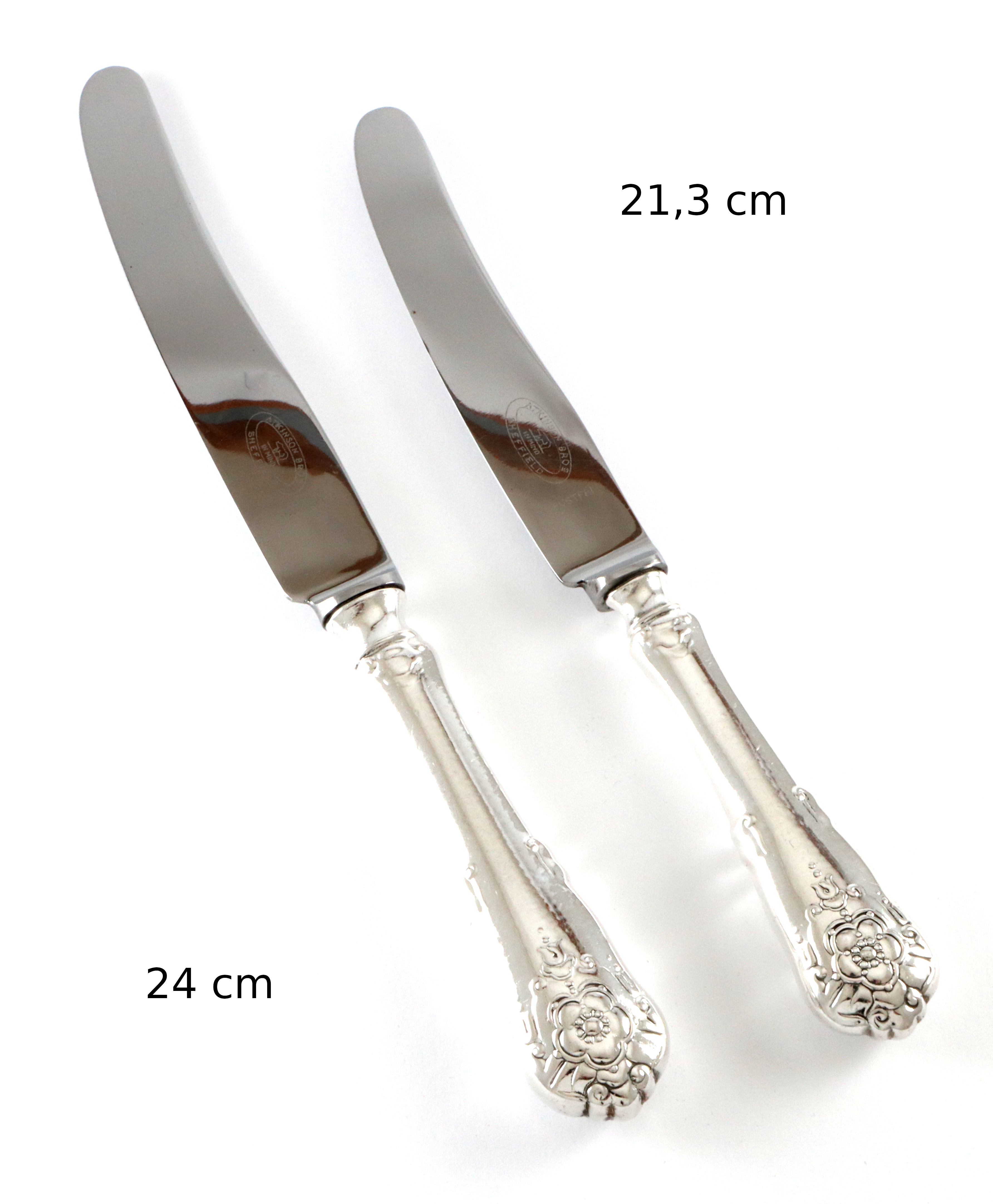 Hardanger stor spisekniv i sølv med gammelt blad