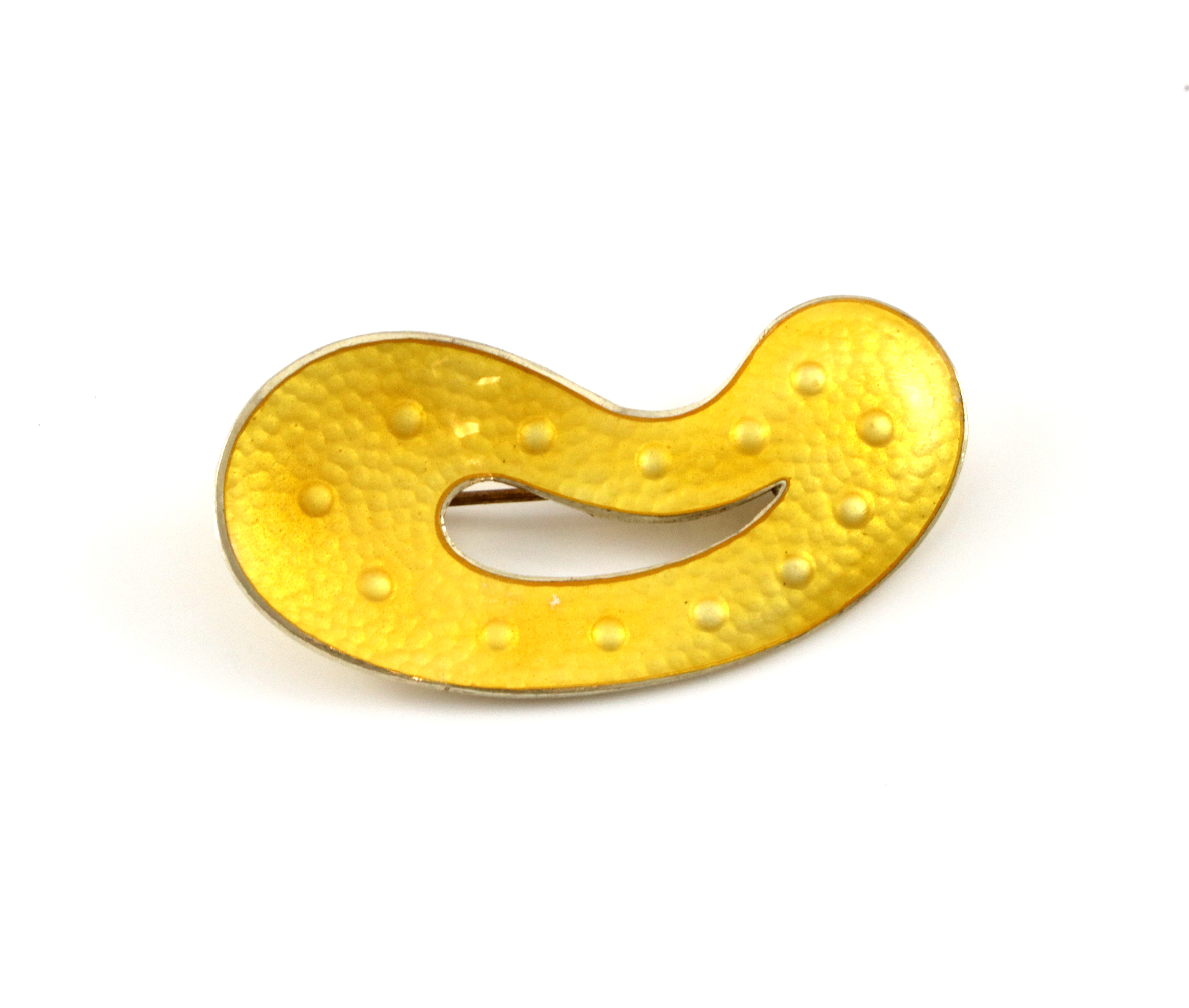 Emaljert brosje i sølv