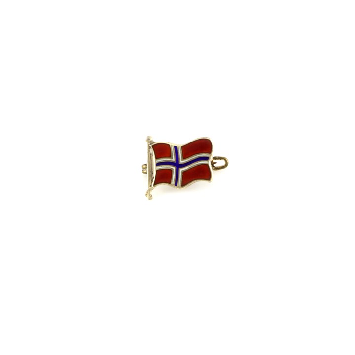 Emaljert brosje/nål i sølv