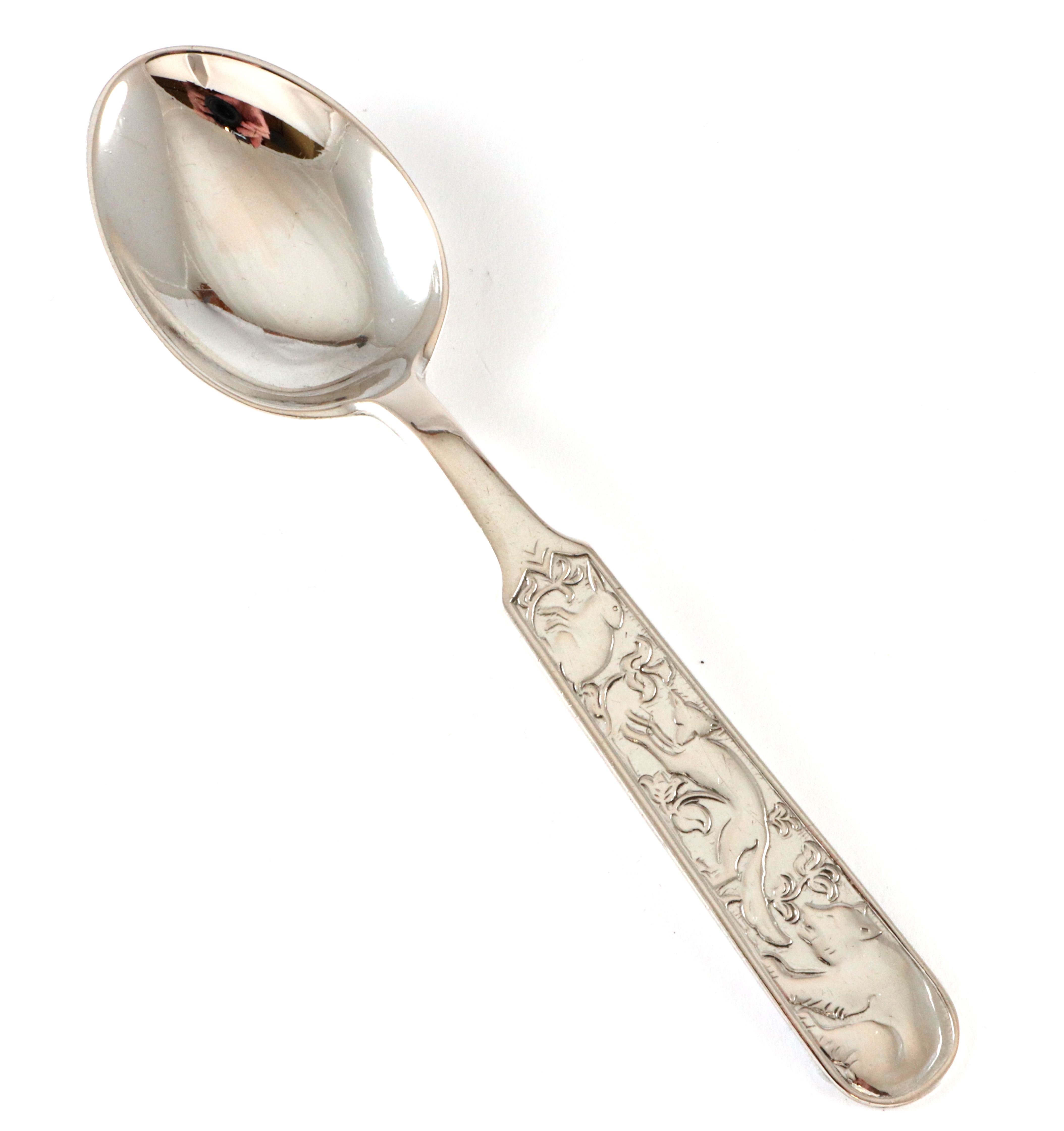 Rev, bjørn, hare barnebestikk i sølv