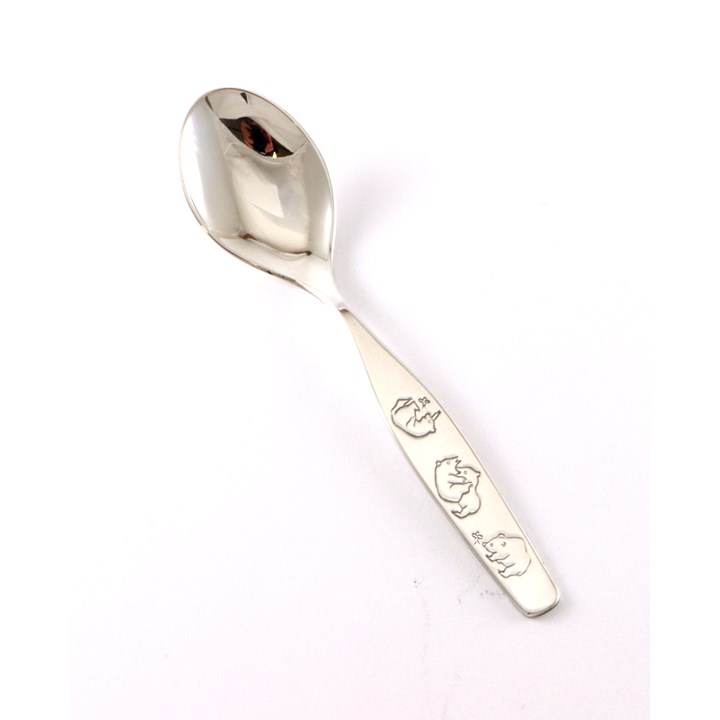 Ny bamse, barnebestikk i sølv