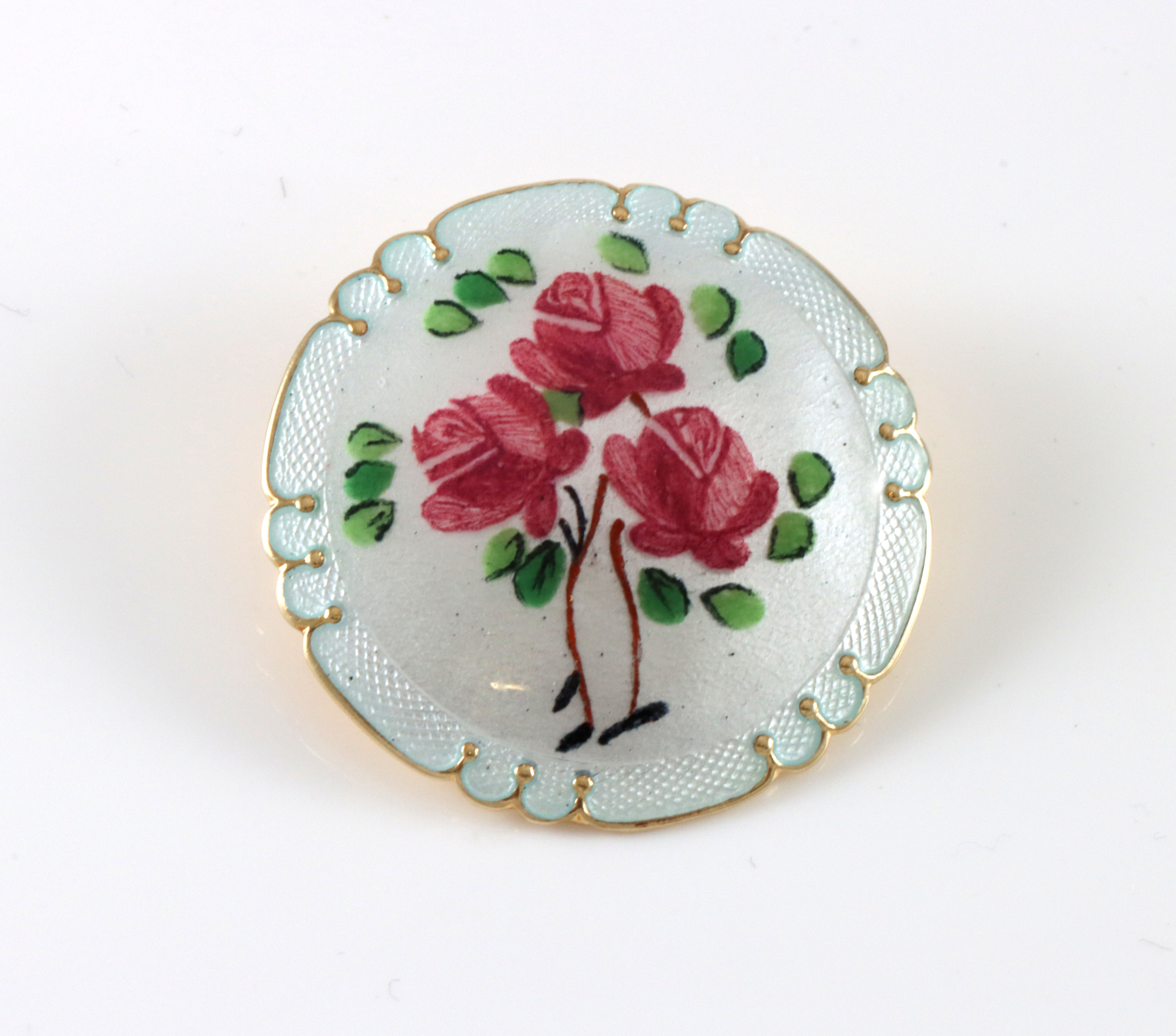 Emaljert brosje i sølv