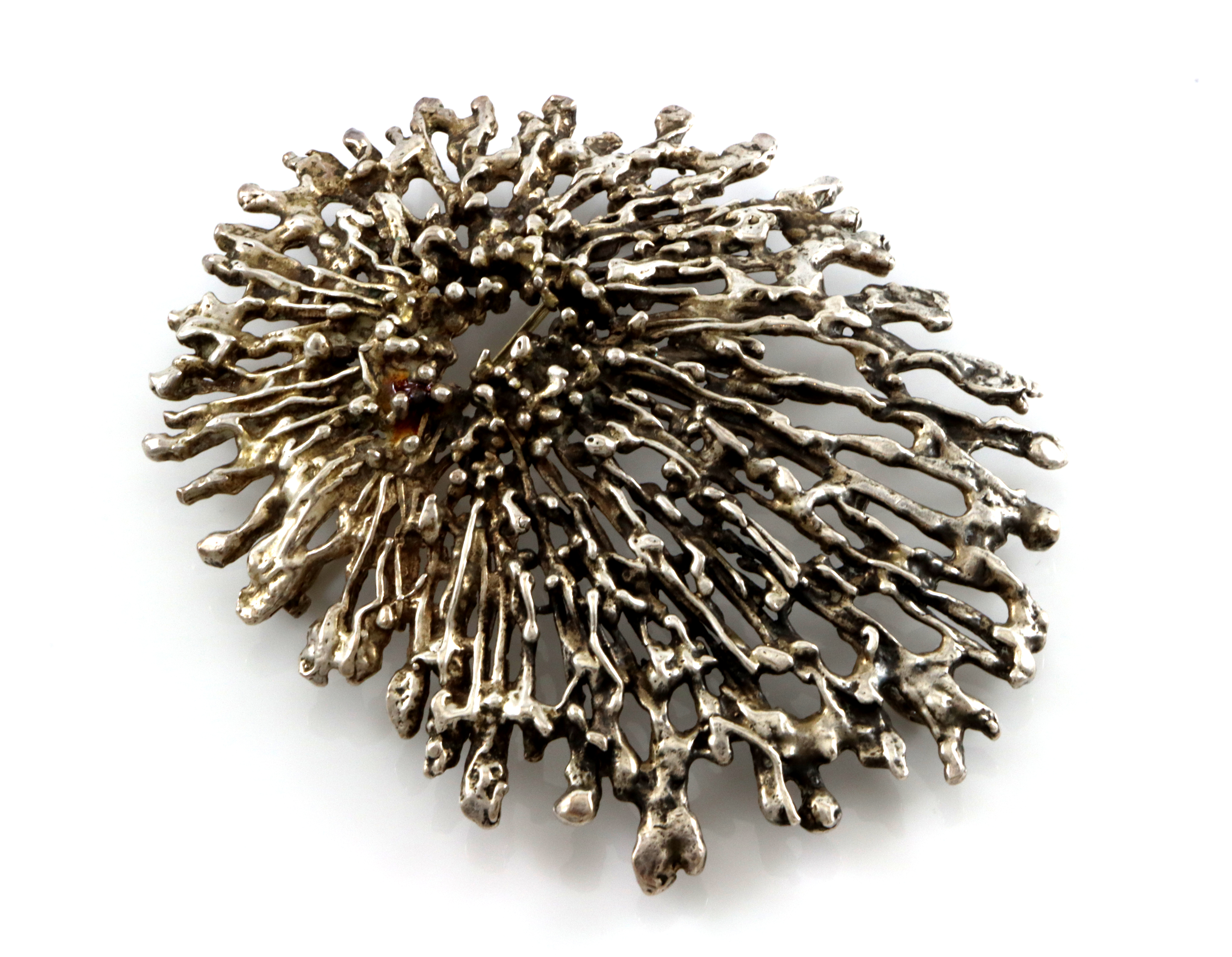 Kombinert anheng/brosje i sølv