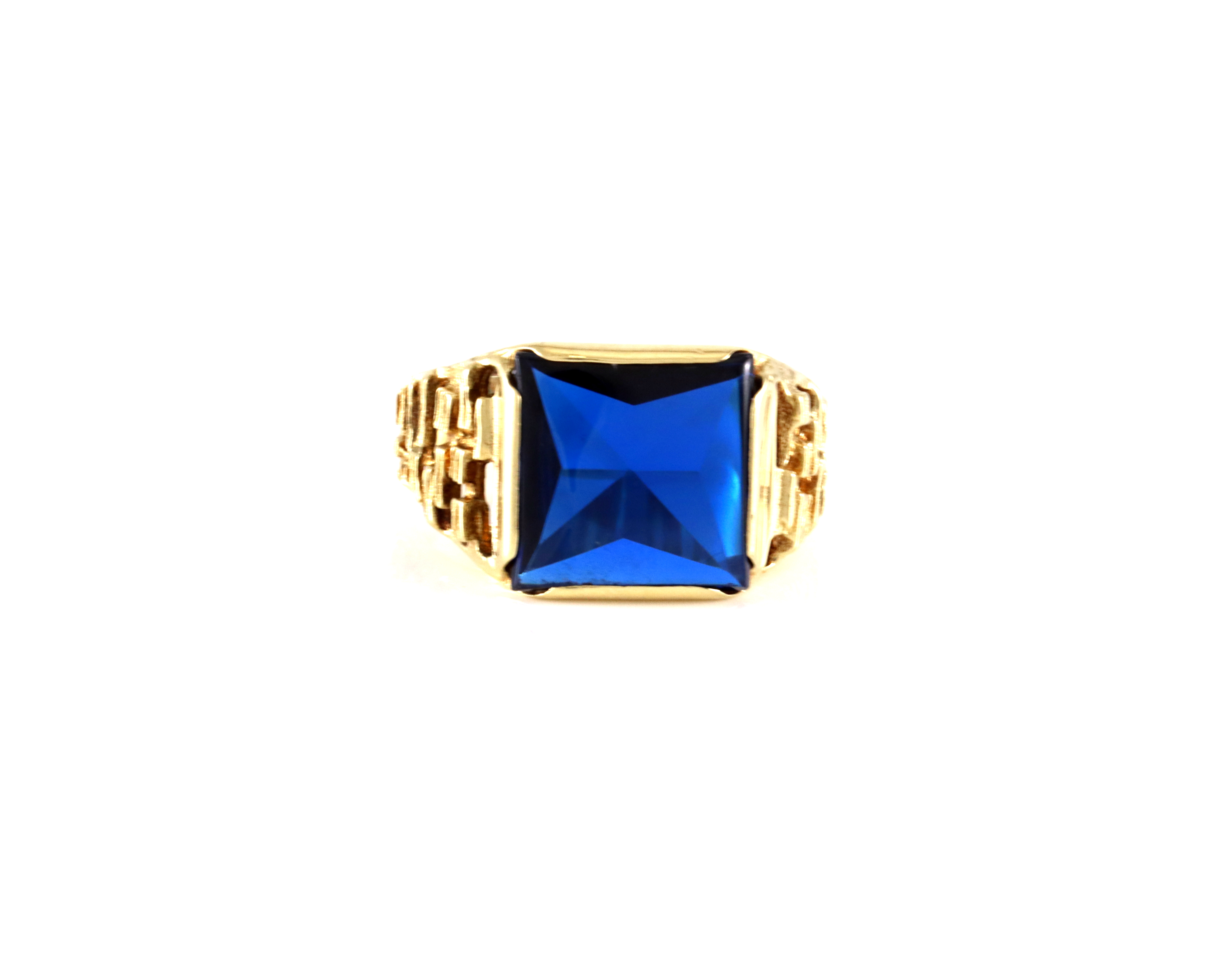 Herrering med blå stein