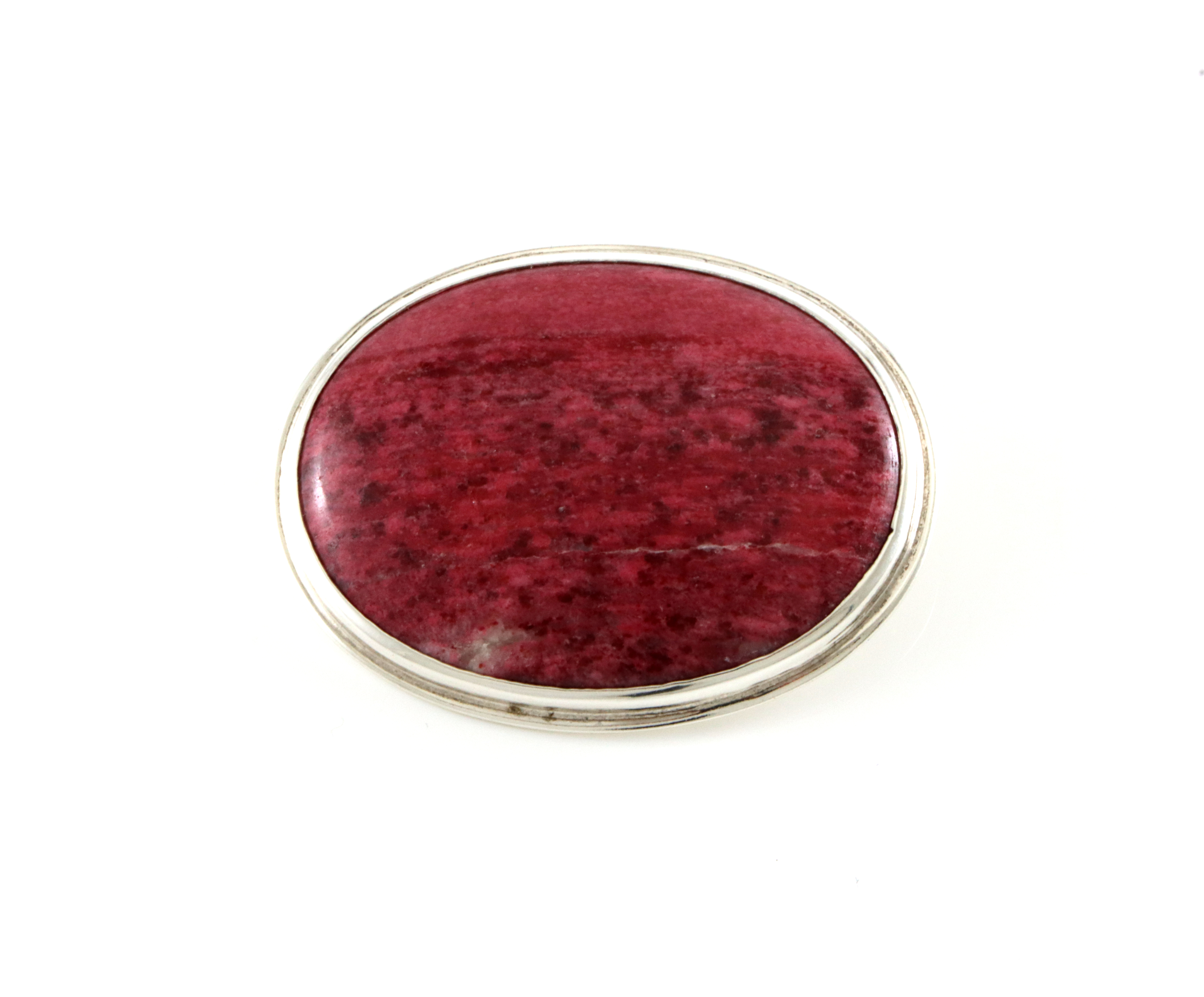 Kombinert anheng/brosje i 925 sølv med thulitt