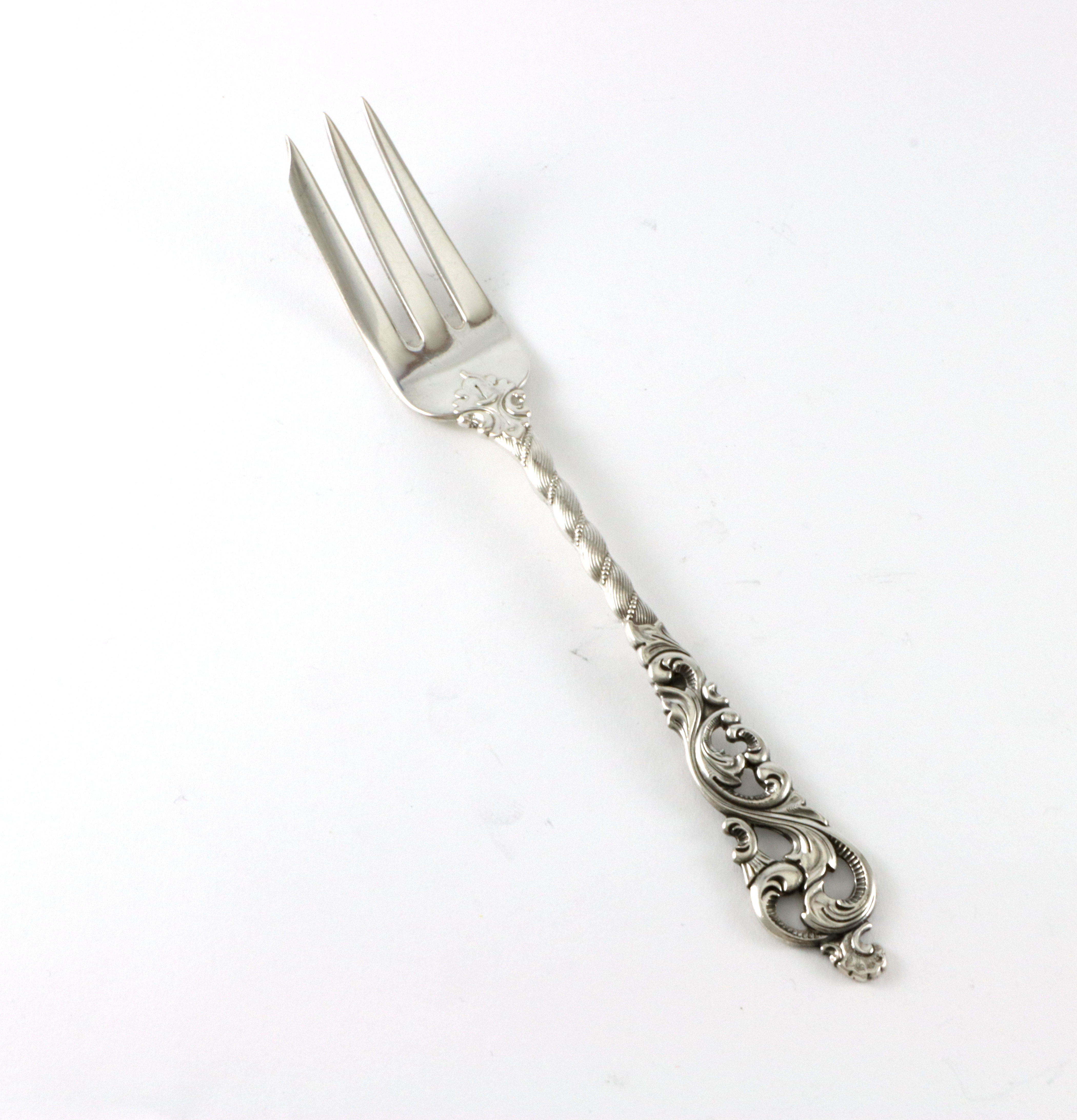 Dobbel Rokokko kakegaffel i sølv