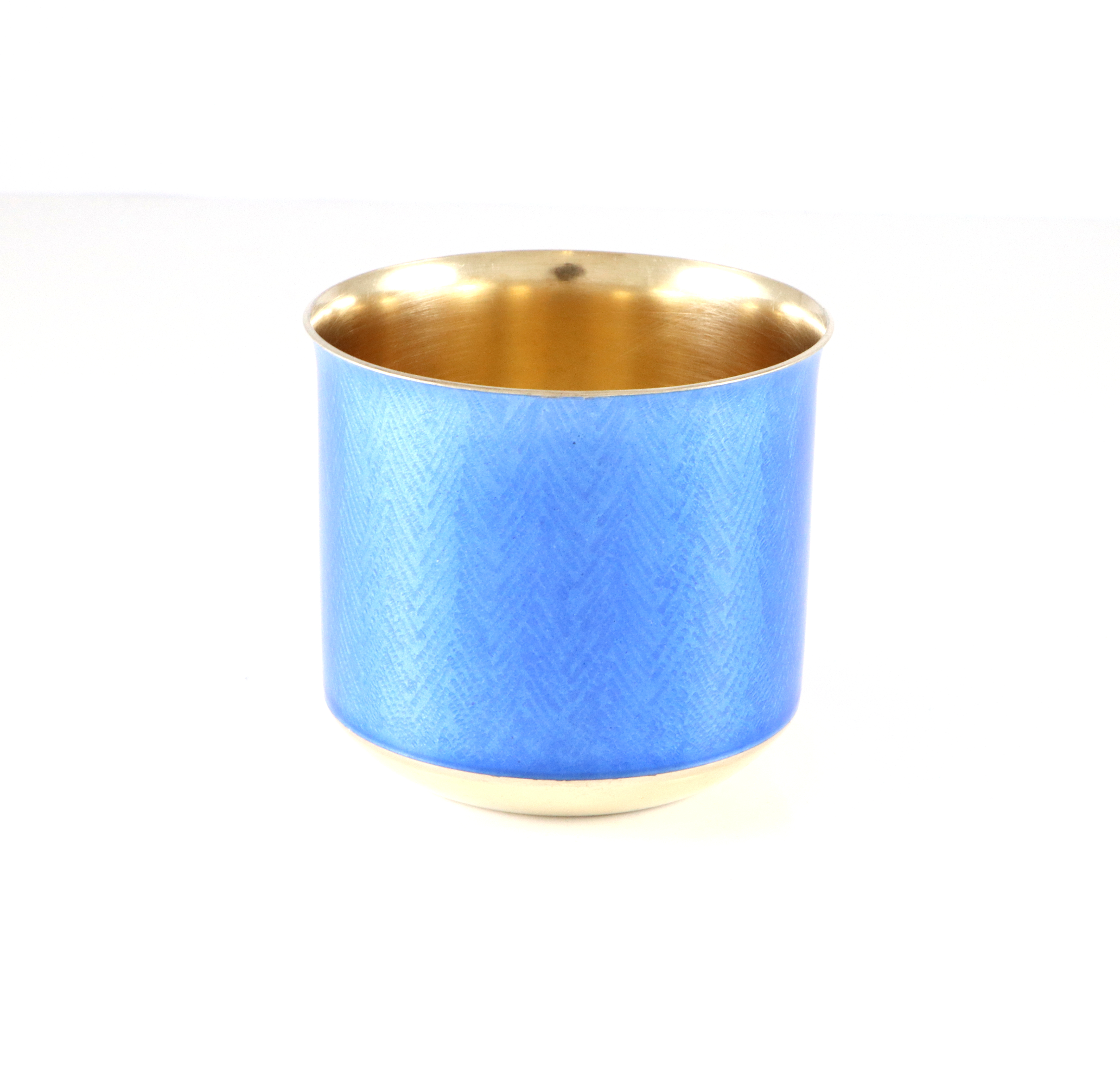 Emaljert kopp/beger i sølv fra Tostrup.