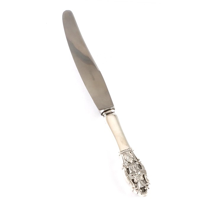 Diplomat stor spisekniv i sølv på 23,9 cm