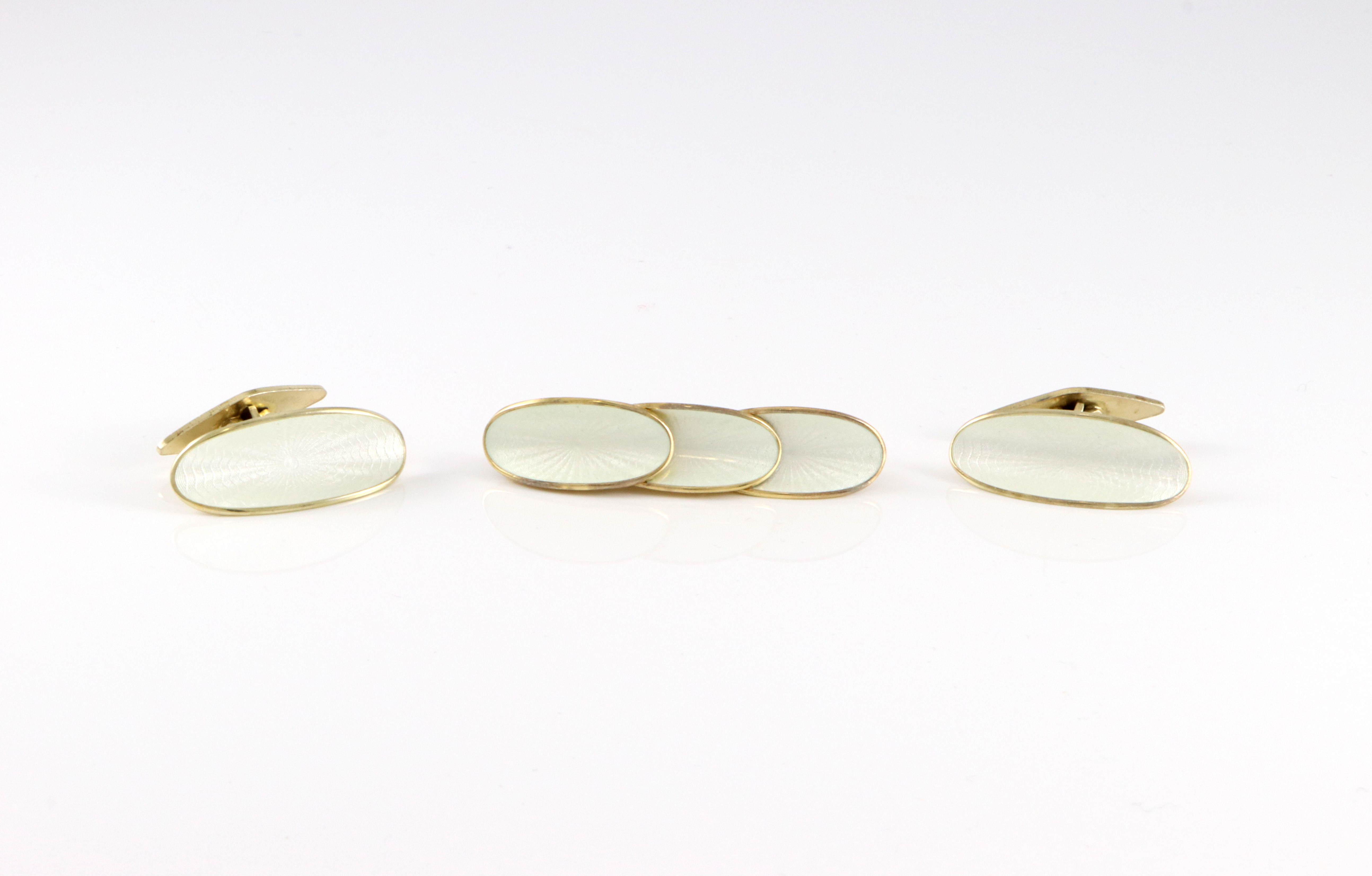 Emaljerte mansjettknapper i sølv