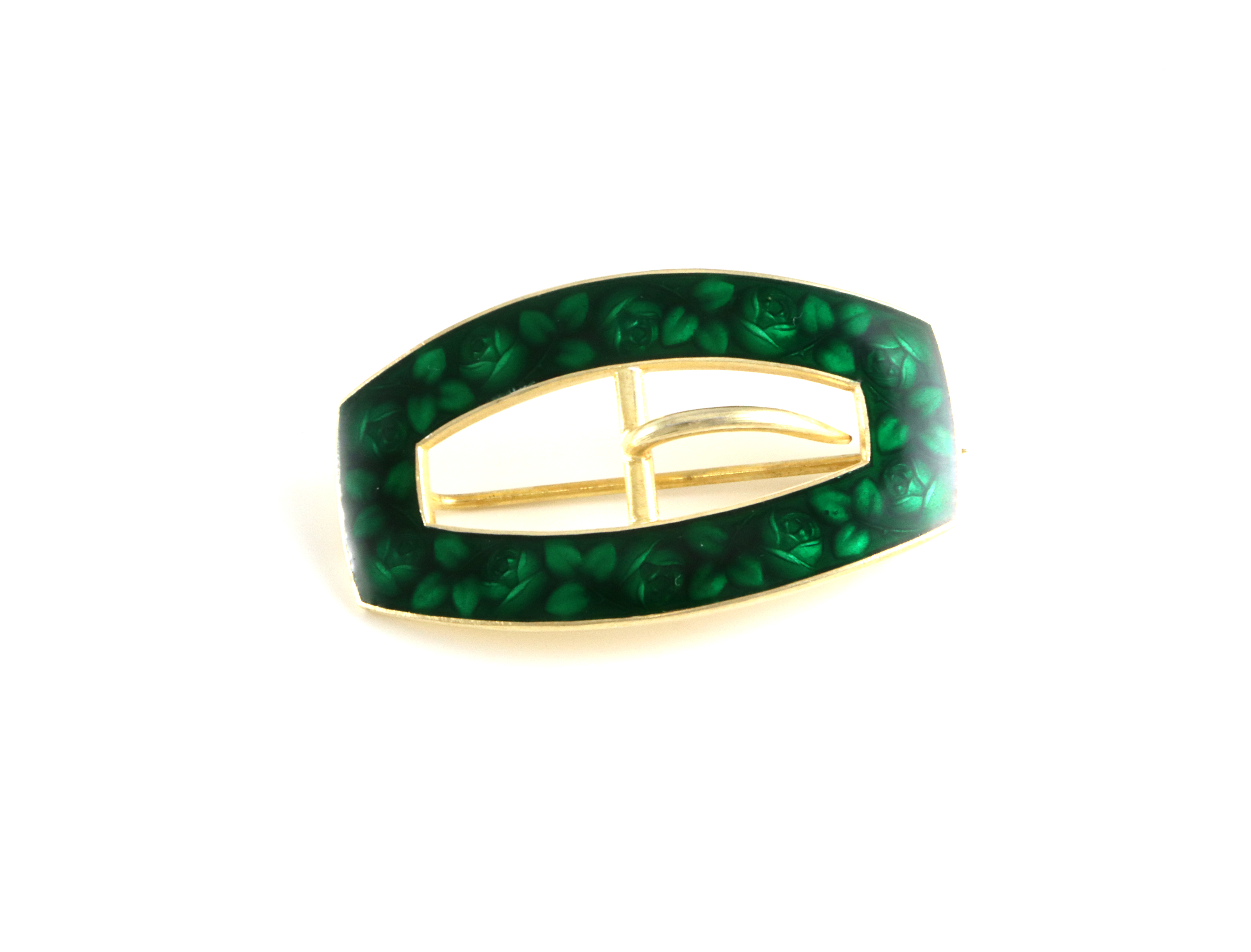 Emaljert brosje i sølv