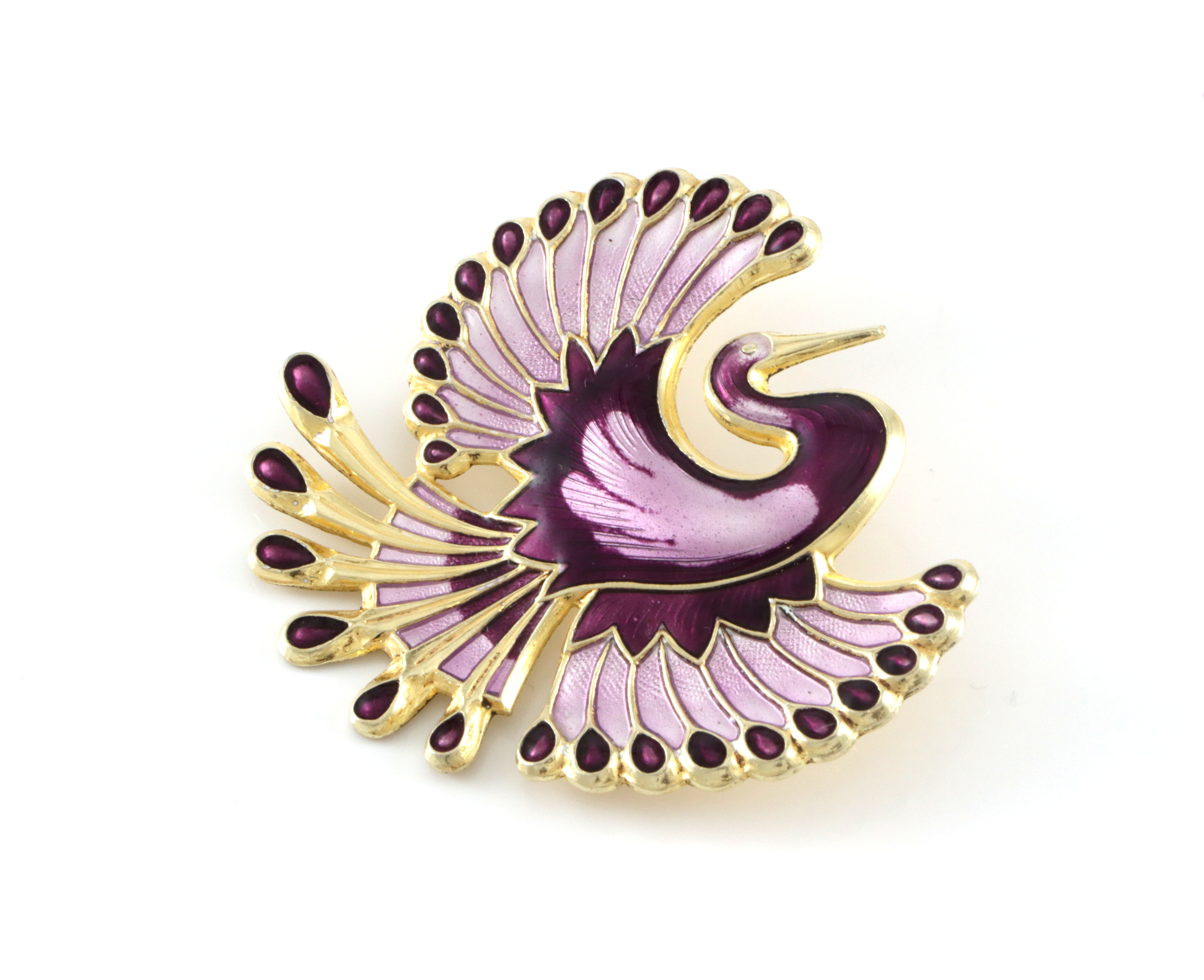 Emaljert brosje i sølv