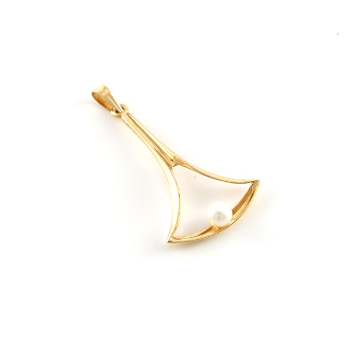 Stort retro anheng med perle