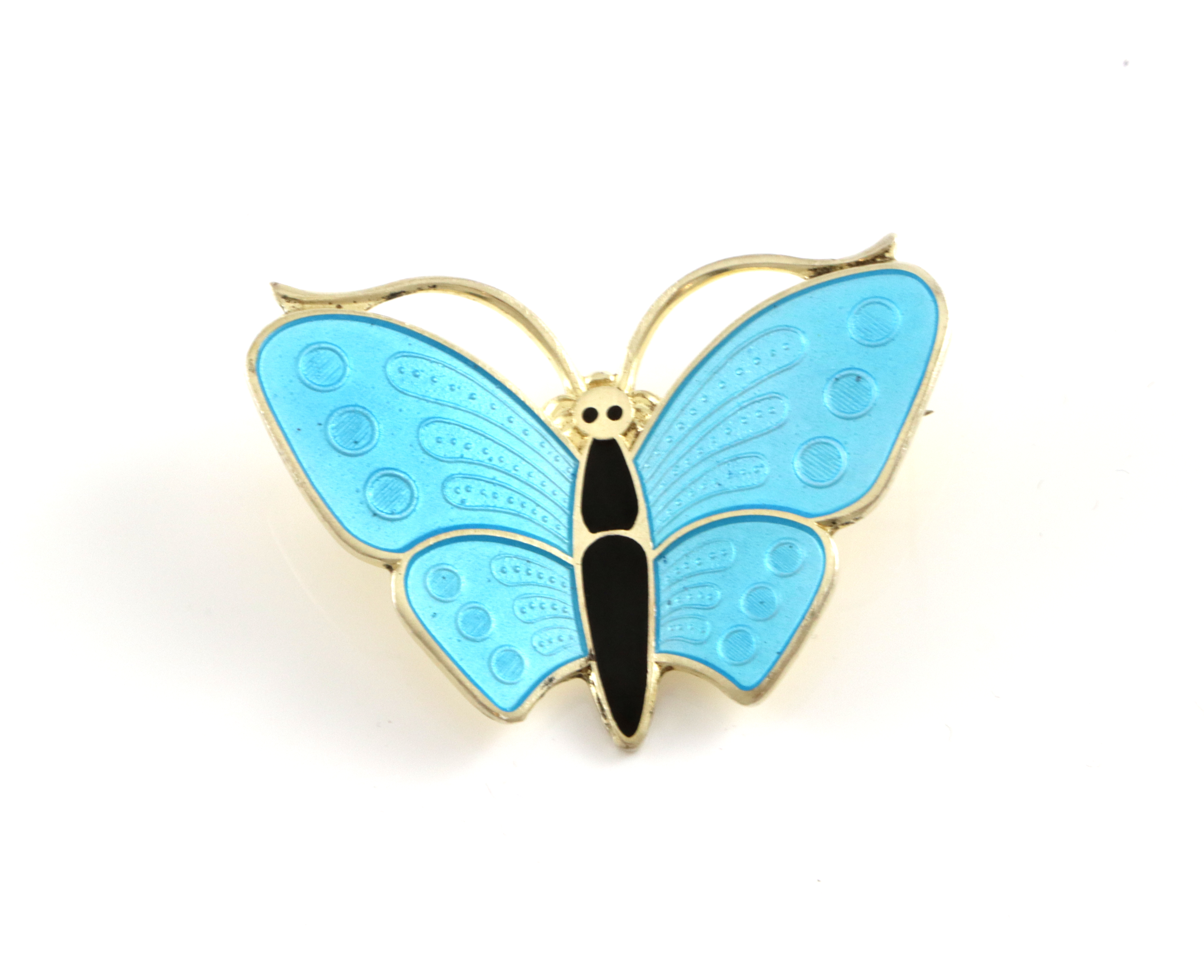 Emaljert brosje i sølv