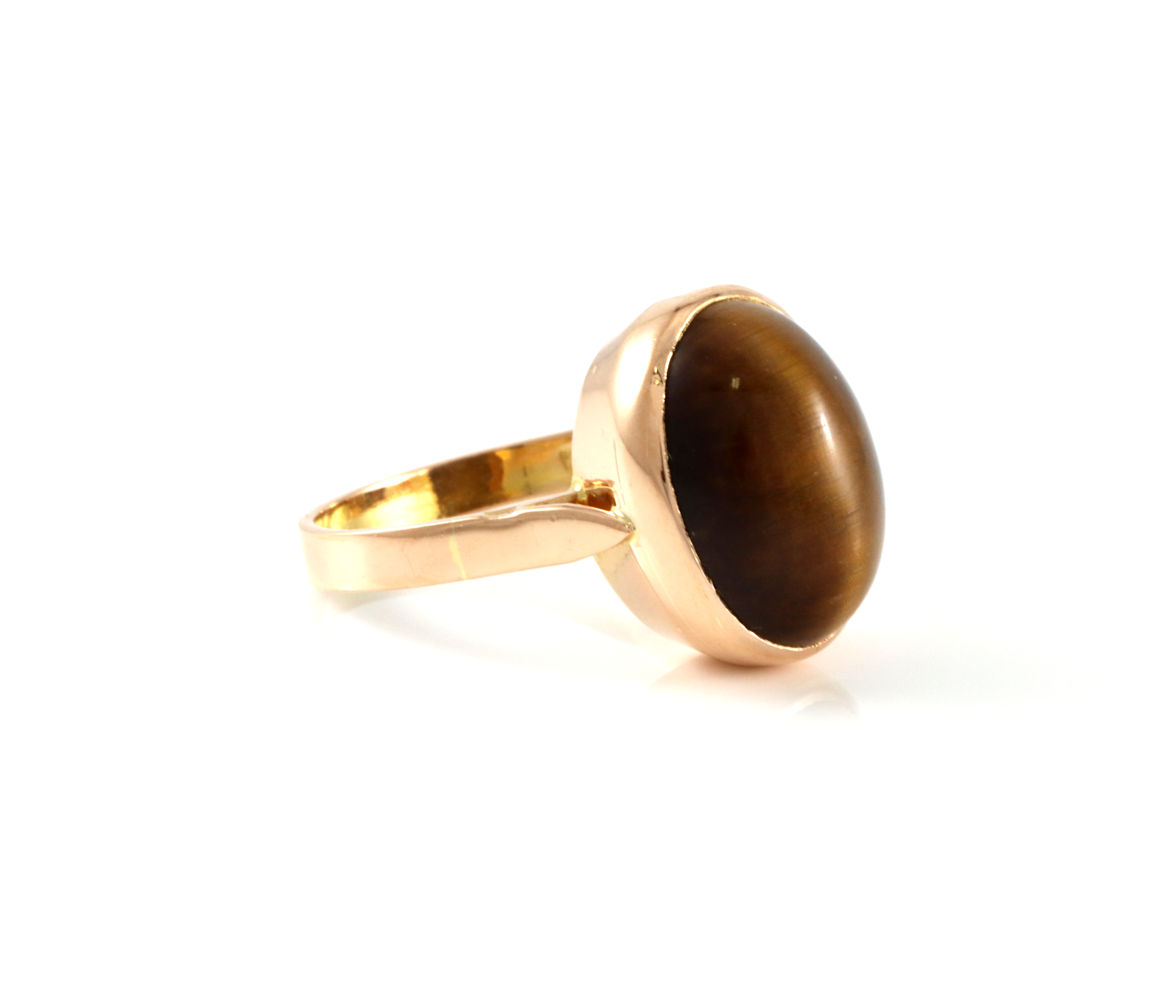 Retro ring med tigerøye