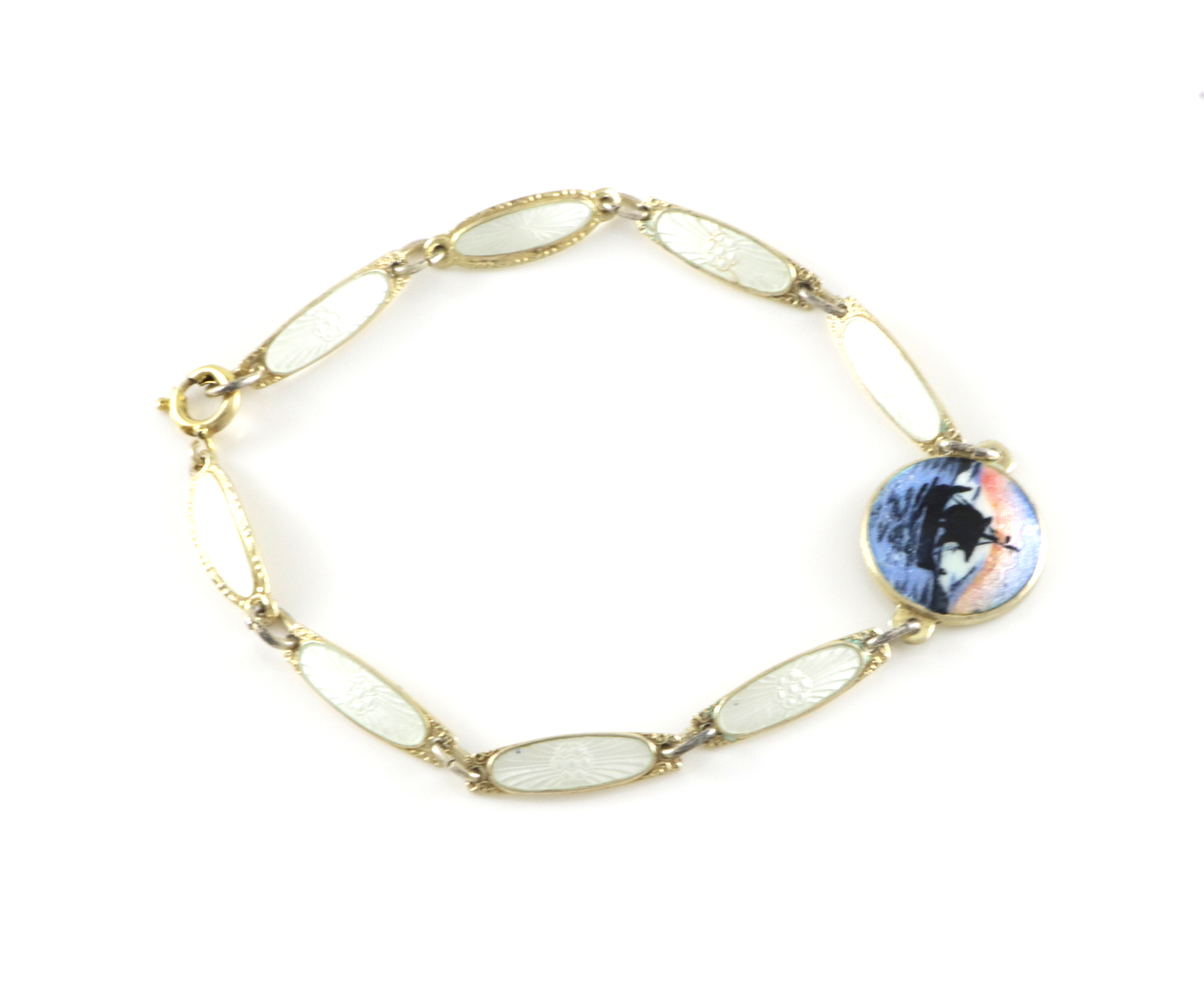 Emaljerte armlenker i sølv