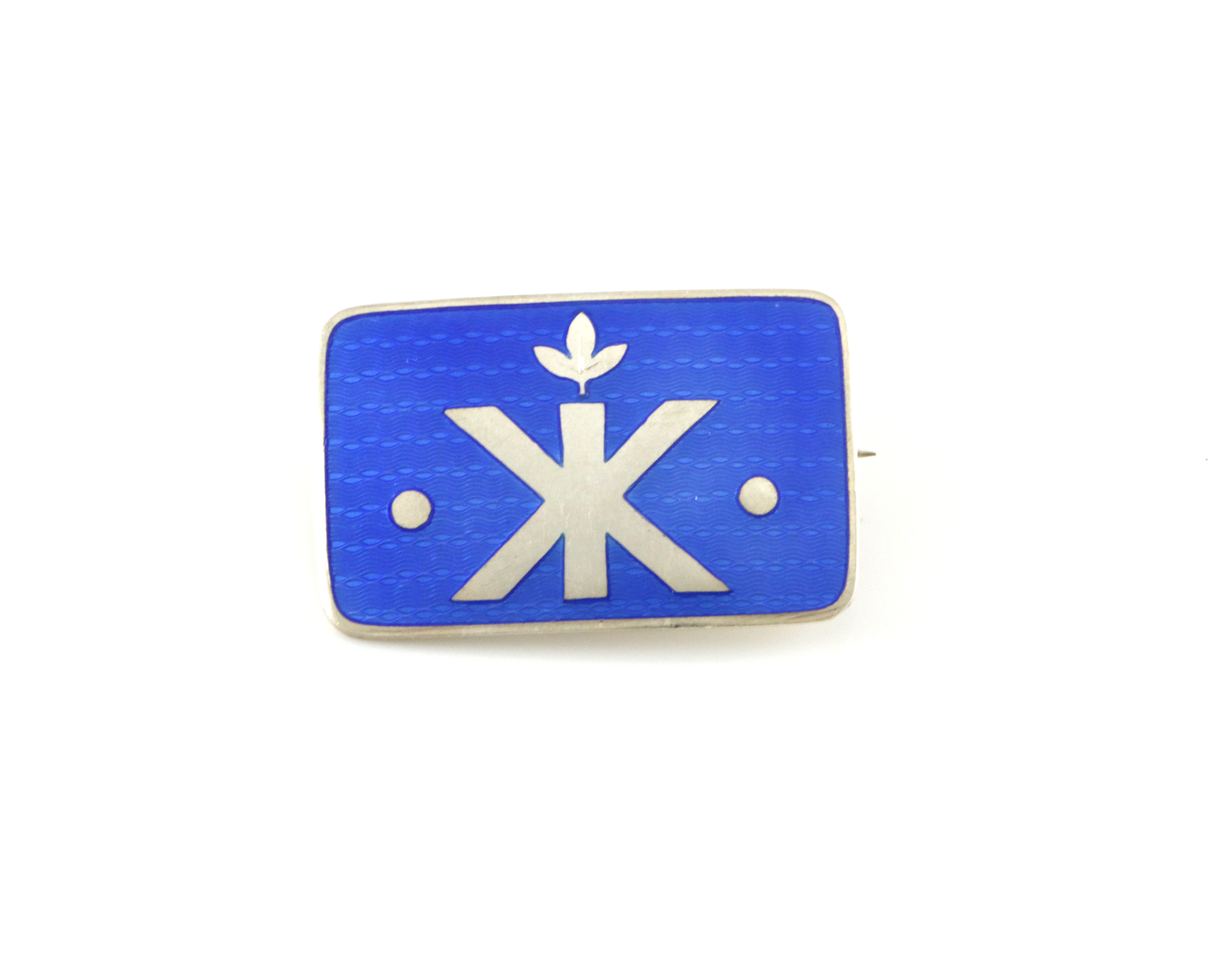 Emaljert brosje i sølv